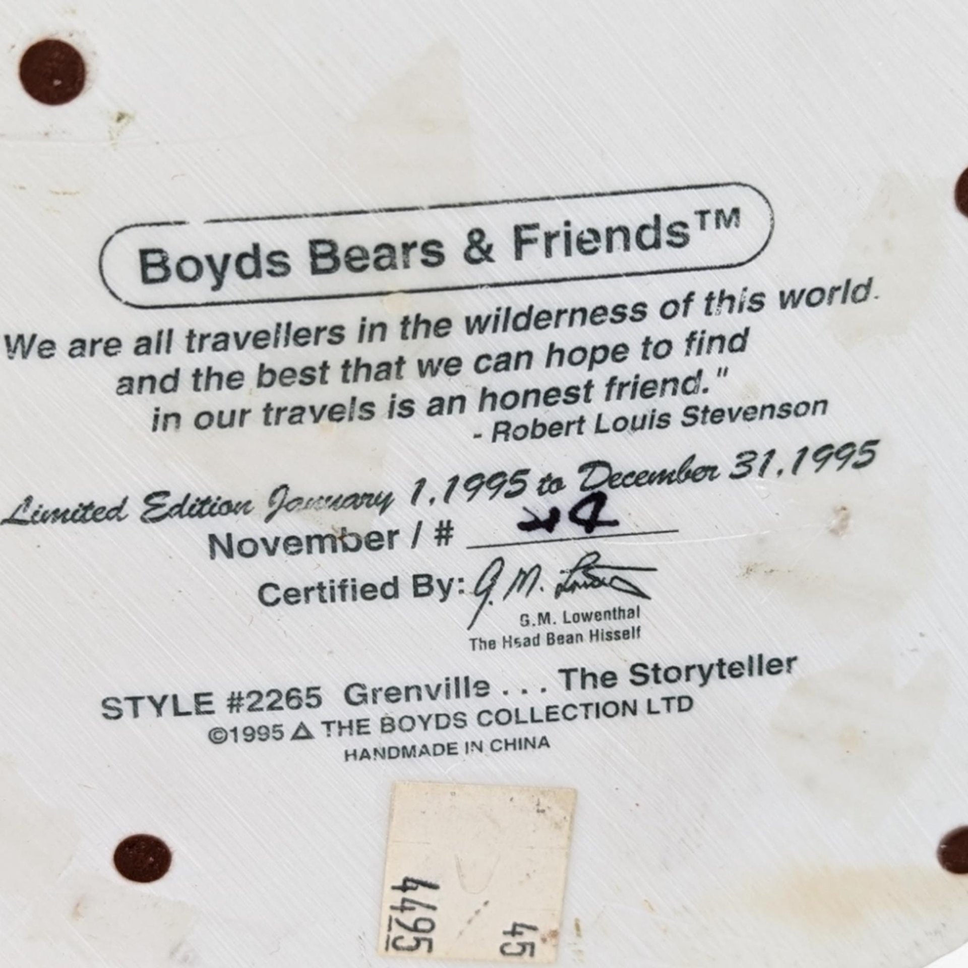 Vintage Boyds Bears Figurines, Grenville Storyteller, Bailey Plush with Dottie, Walker Bear-Foot Friends, Collectible Boyds Bears