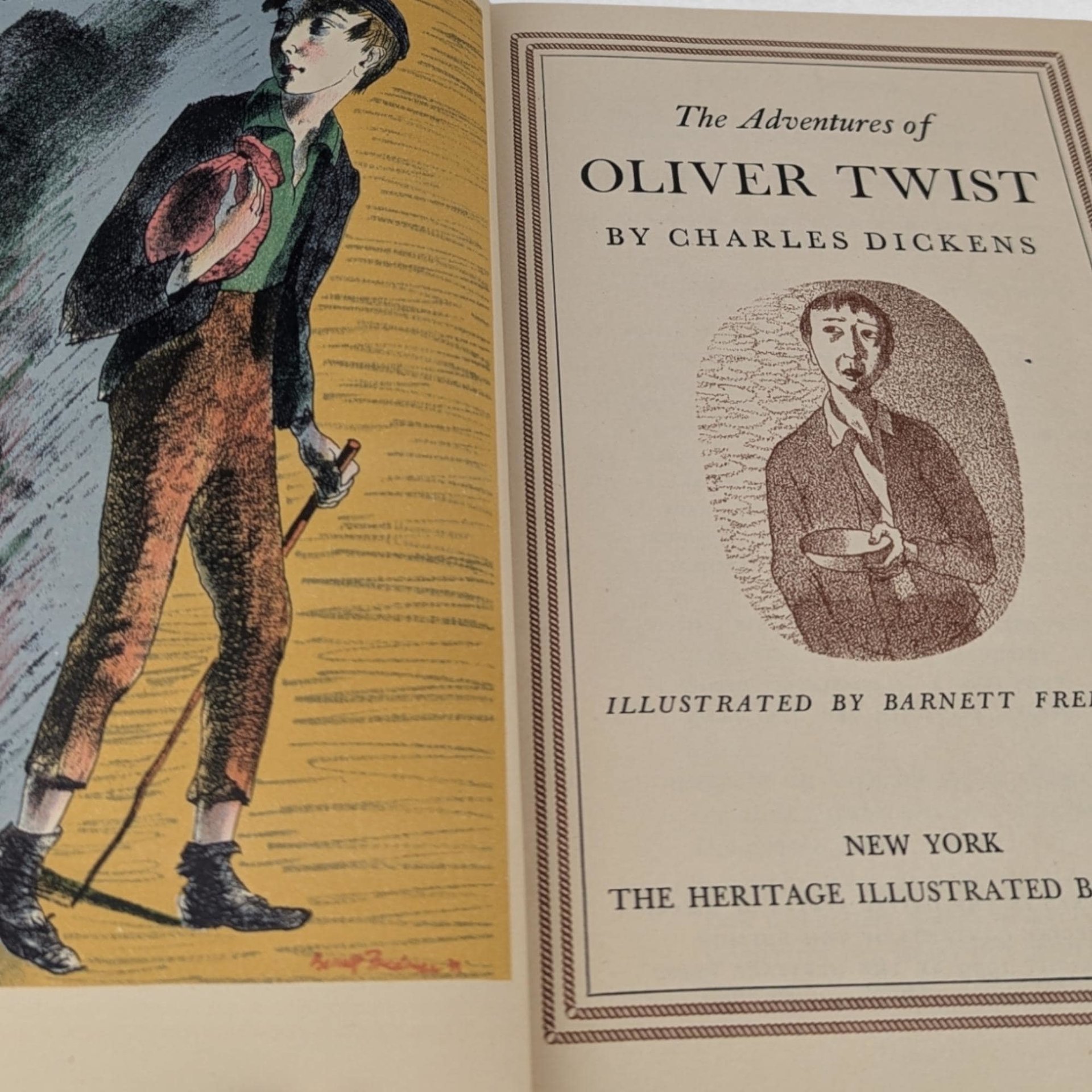 1939 Adventures of Oliver Twist by Charles Dickens, Heritage Illustrated Book, Vintage Literature, Collectible Book, Gift for Reader