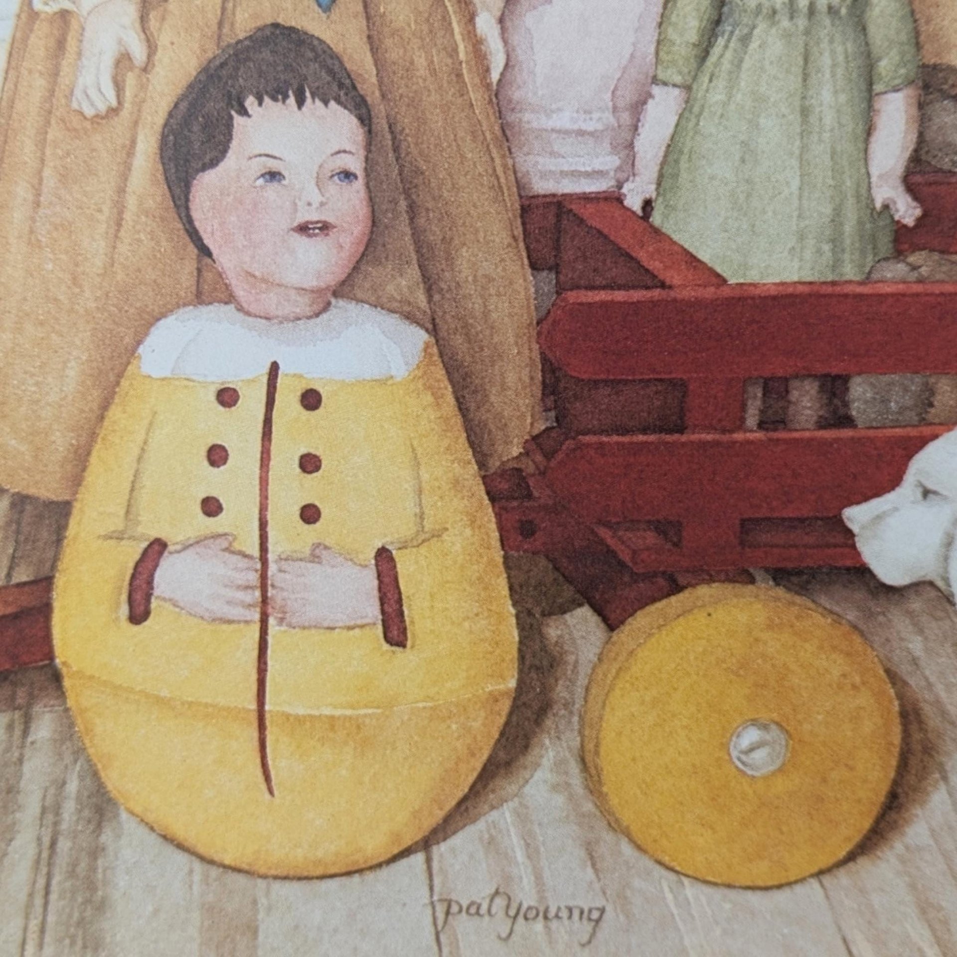 Vintage Pat Young Dolls and Toys Print, 14x11 Unframed Wall Art, Collectible Children's Decor, Gift for Doll Collector