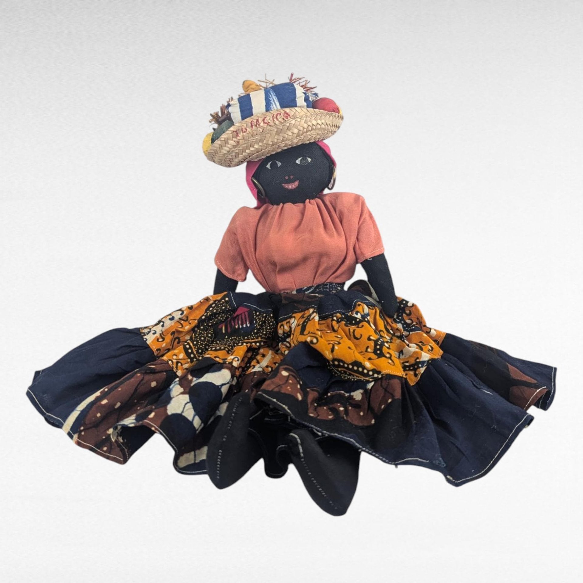 Vintage Jamacian Doll with Colorful Dress