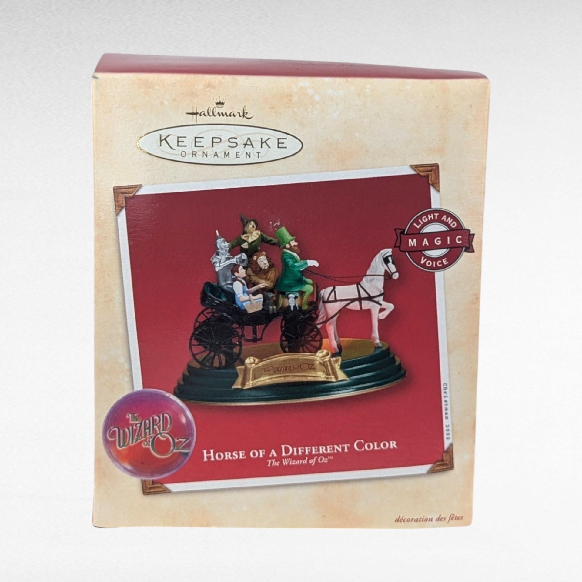 Vintage Wizard of Oz Ornament Lot - Hallmark Horse of a Different Color, Kurt Adler Scarecrow - Collectible Holiday Decor