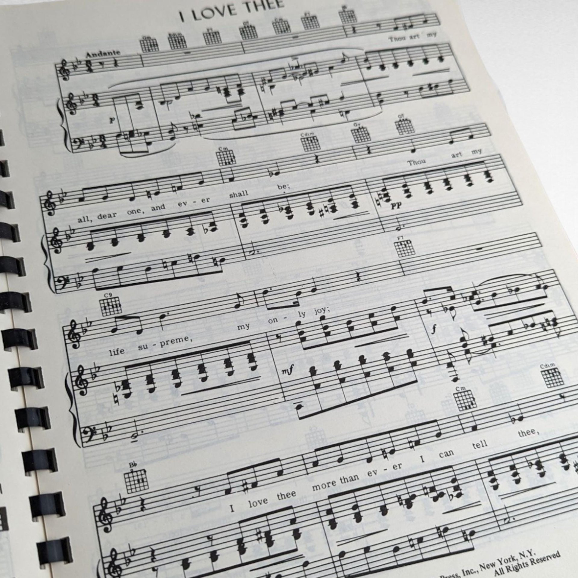 Vintage 55 Great Love Songs Sheet Music Book, Softcover, Spiral Bound, Classic Romantic Music, Gift for Pianist, Musician, Valentine's Day