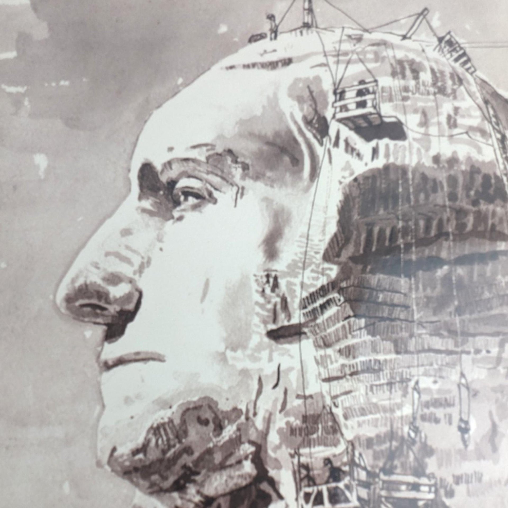 Vintage Rose Mary Goodson Mount Rushmore Print Set, Jefferson, Roosevelt, Lincoln, Washington, Historical Art, Americana Decor