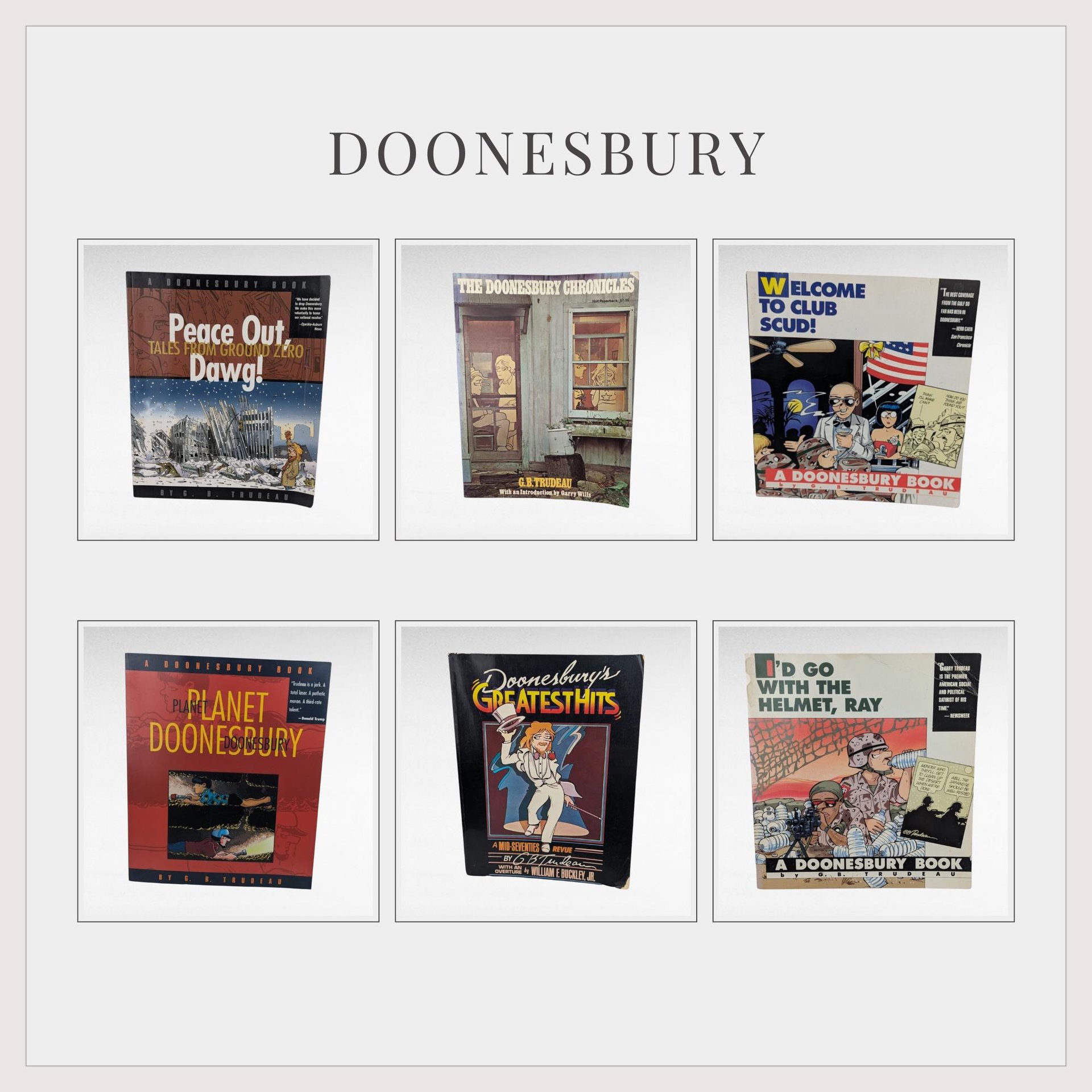 Vintage Doonesbury Comic Book Lot, G.B. Trudeau, Peace Out Dawg, Planet Doonesbury, Greatest Hits, Political Satire, Gift for Comic Fan