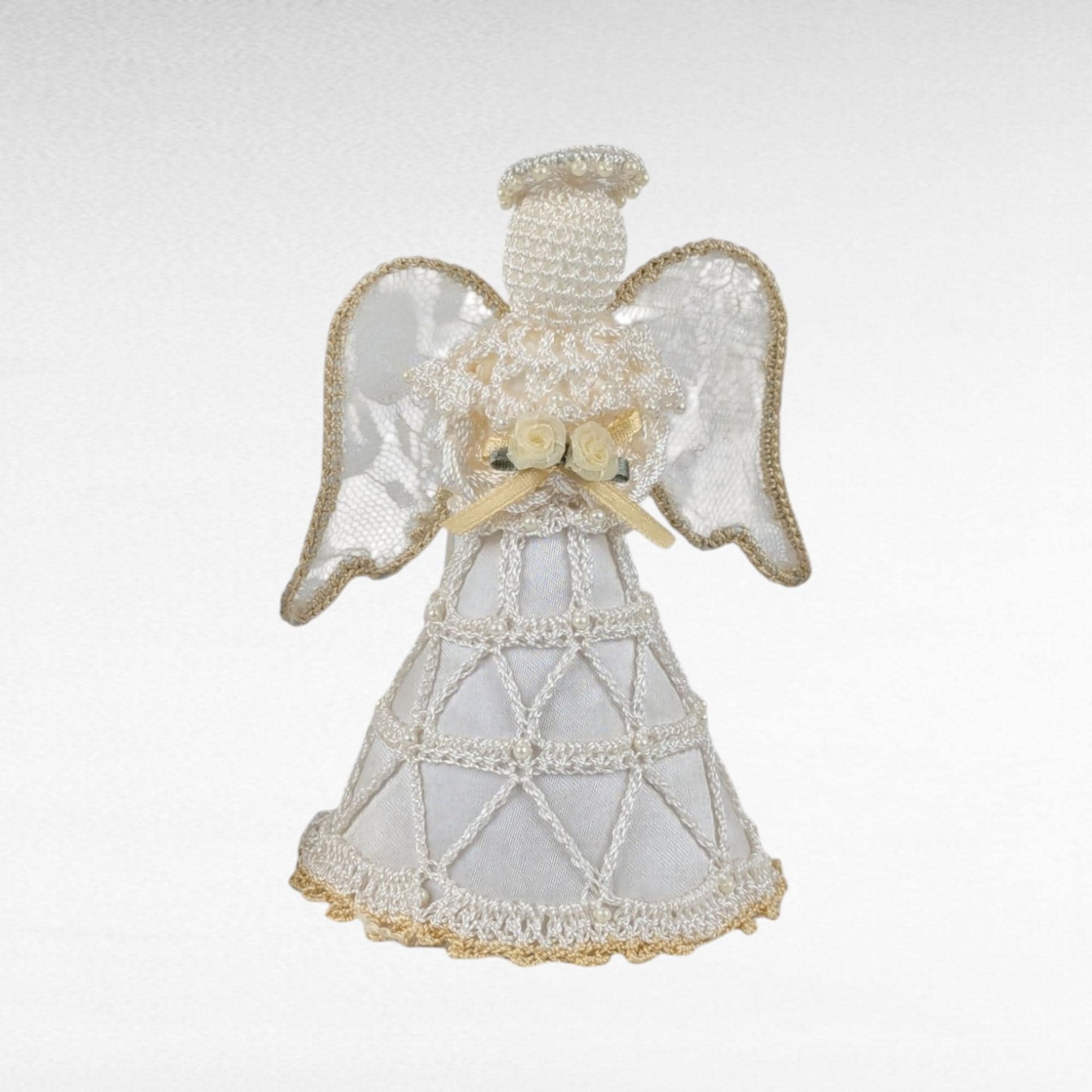Vintage Angel Christmas Ornament Lot, Lace Angel Toppers, Enesco 2000 Angel, Shell Ornament, Holiday Decor, Angel Collector Gift