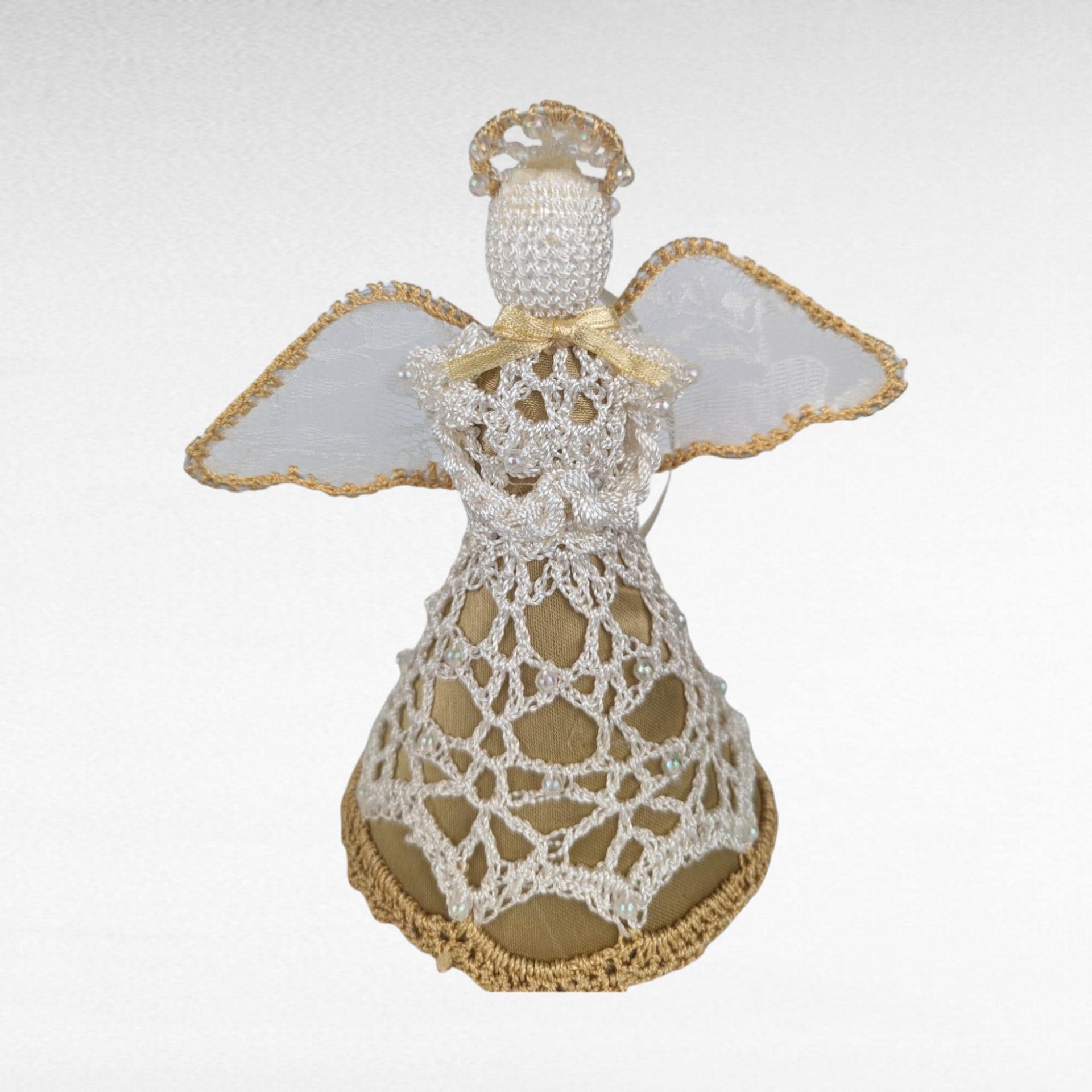 Vintage Angel Christmas Ornament Lot, Lace Angel Toppers, Enesco 2000 Angel, Shell Ornament, Holiday Decor, Angel Collector Gift