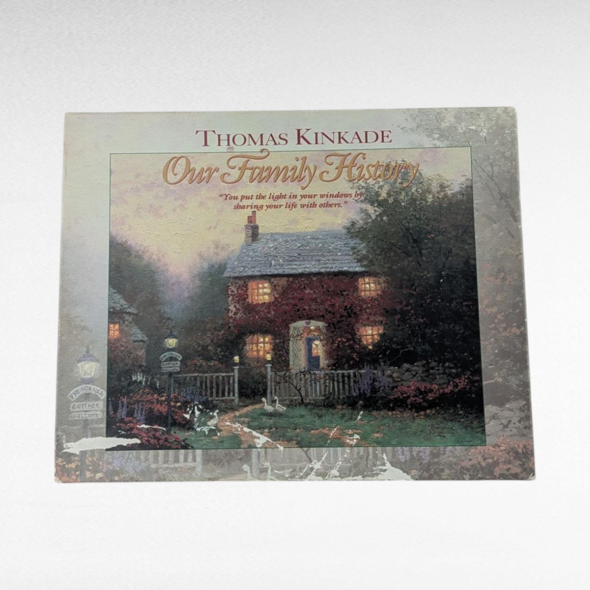 Vintage Thomas Kinkade Our Family History Book & Teapot Set, Home is Where the Heart Is Teapot, Collectible Gift, Family Keepsake