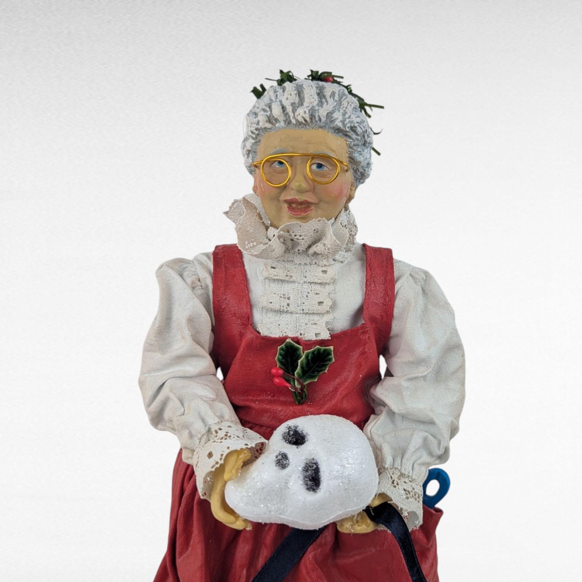 Vintage 1988 Possible Dreams Mrs. Claus Figurine, Altered Halloween Christmas Decor, Spooky Holiday Decor, Unique Gift for Halloween