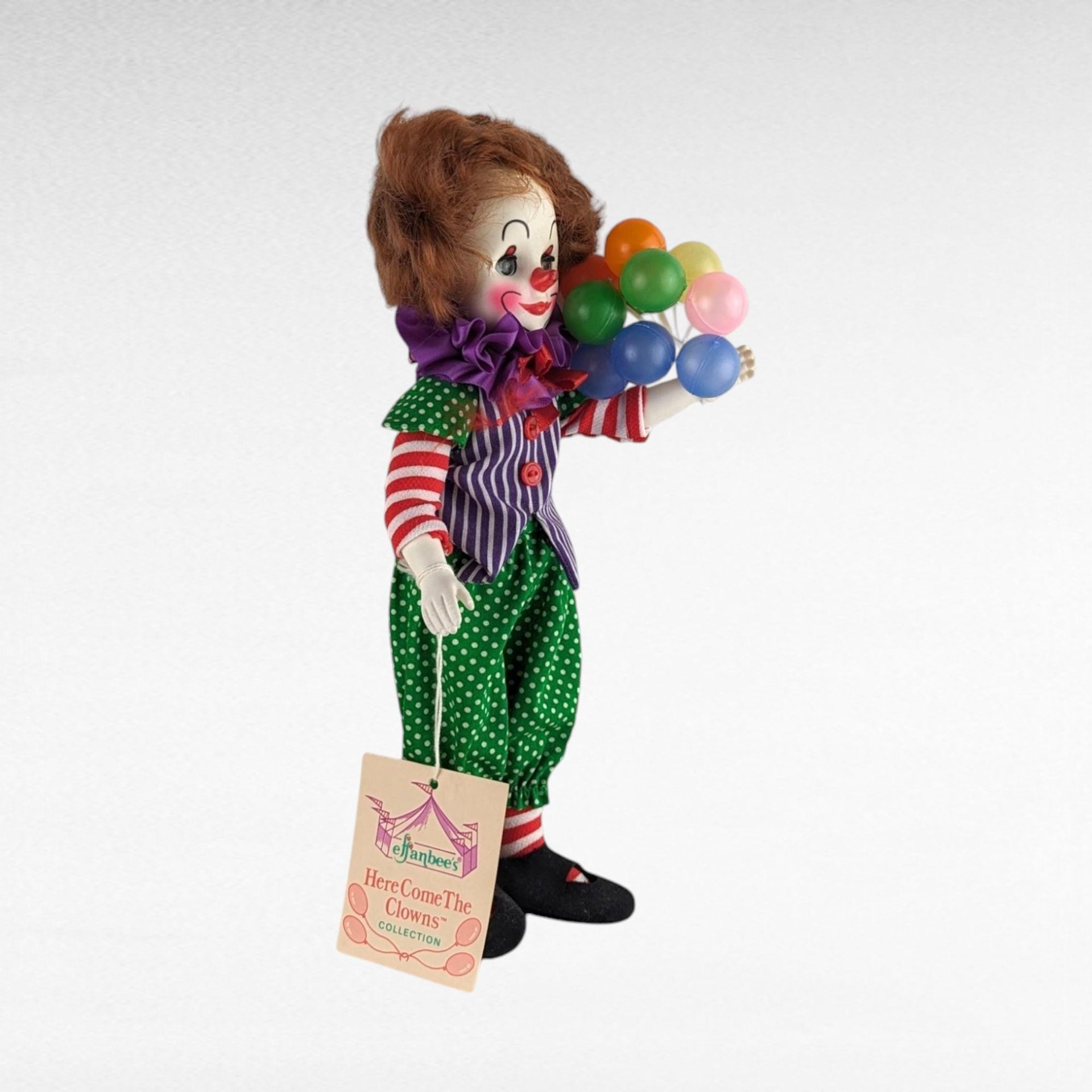 Vintage Effanbee Here Comes The Clowns Clarence Figure, 11 Inch Clown Doll, Collectible Clown Figurine, Gift for Clown Collector