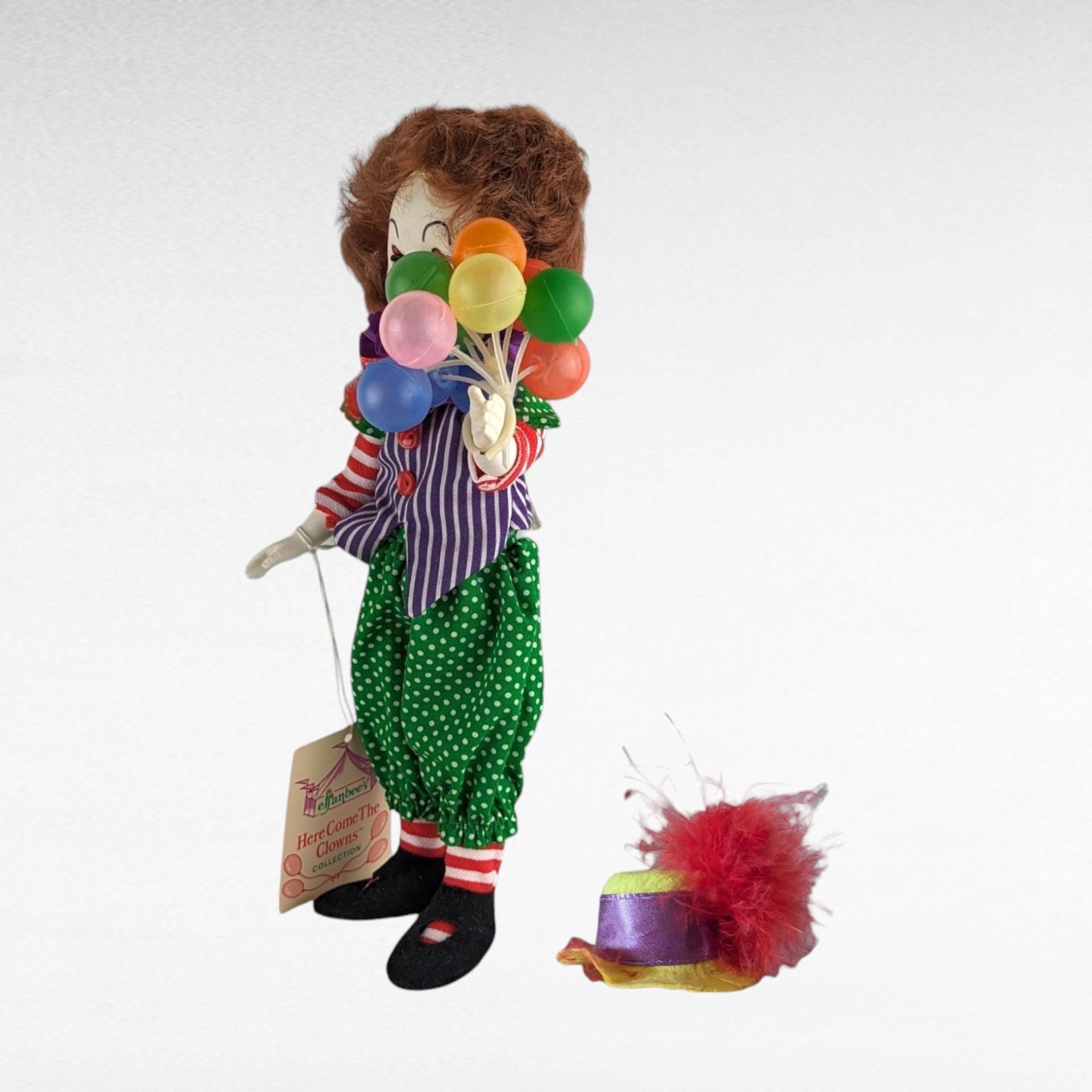 Vintage Effanbee Here Comes The Clowns Clarence Figure, 11 Inch Clown Doll, Collectible Clown Figurine, Gift for Clown Collector