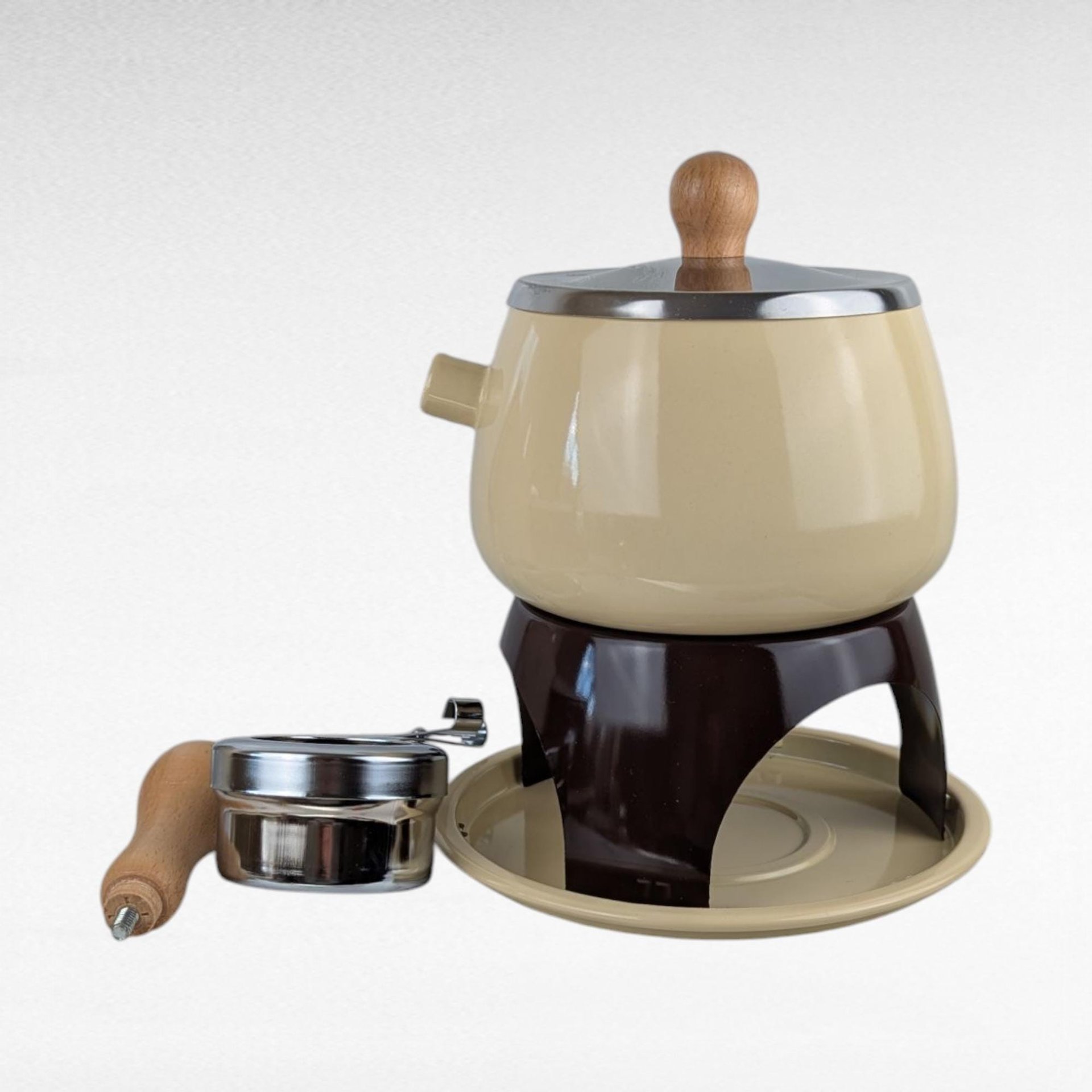 1984 Himark Fondue Set, Complete, Never Used, Vintage Kitchen, Retro Fondue Pot