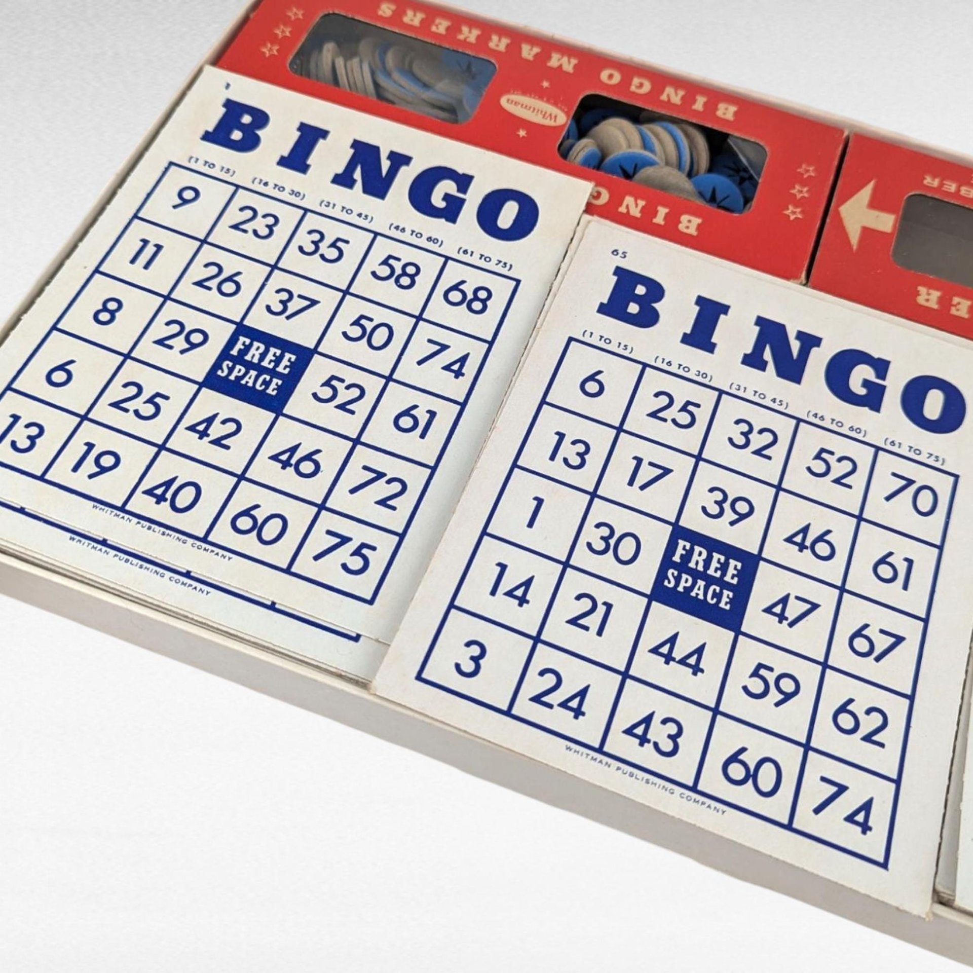 Vintage Whitman Bingo Game - 45 Cards - Family Fun Night - Collectible Game - Gift for Game Collectors - Missing 2 Pieces