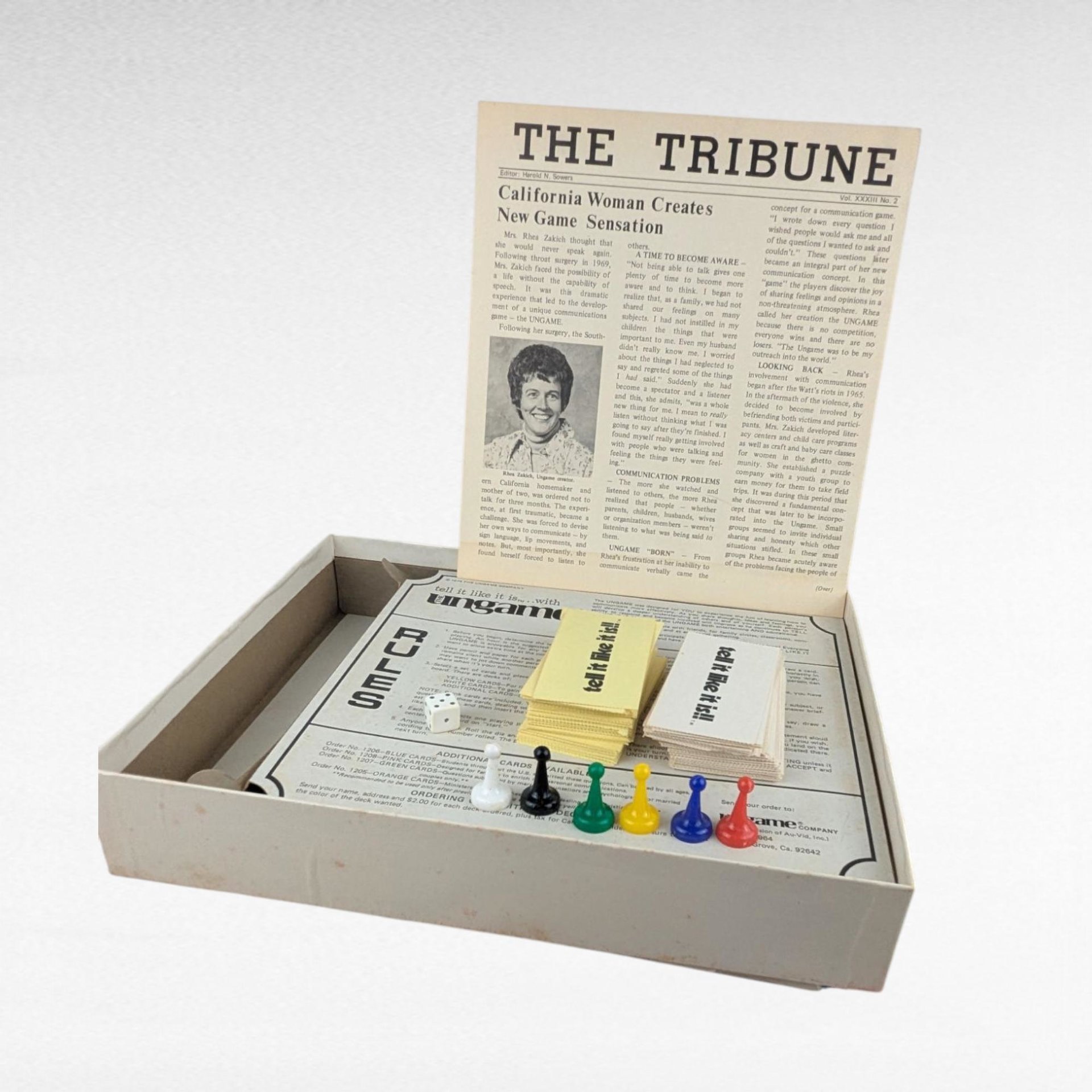 Vintage 1975 The Ungame Bookshelf Edition, Complete with Pieces & Instructions, Retro Board Game, Conversation Starter, Gift for Game Lovers
