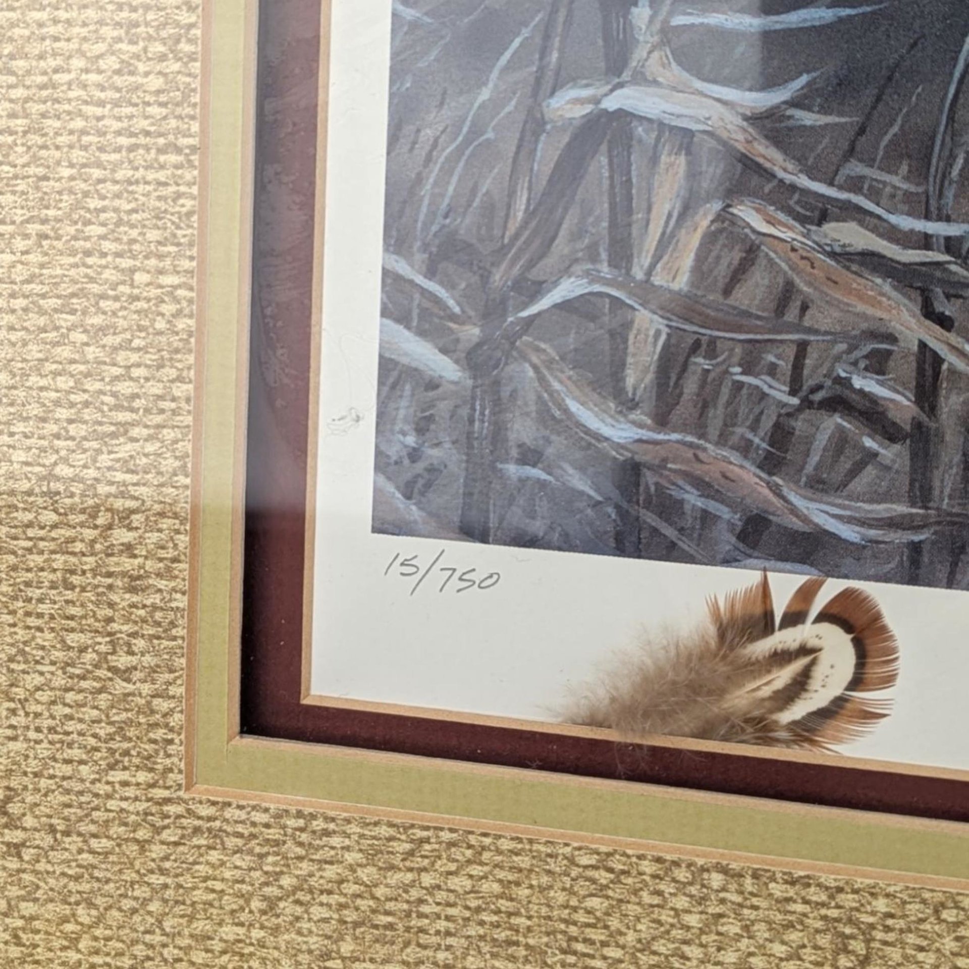 Vintage Set on the Wing Signed & Numbered Framed Pheasant Print 15/750, Randall Raduenz Art, Ring Necked Pheasant, Wildlife Art