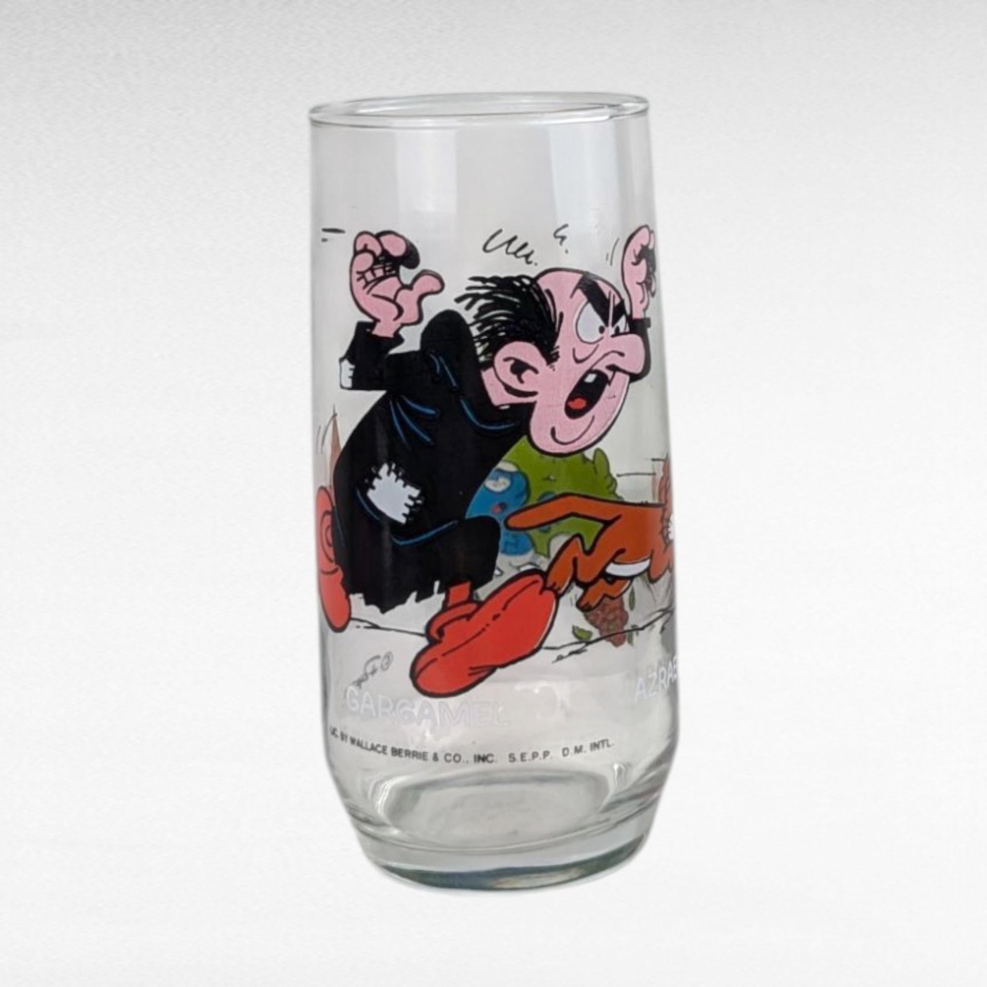 Vintage 1982 Smurf Tumblers, Set of 4, Papa, Jokey, Gargamel, Handy Smurf, Collectible Smurf Glasses, Gift for 80s Nostalgia