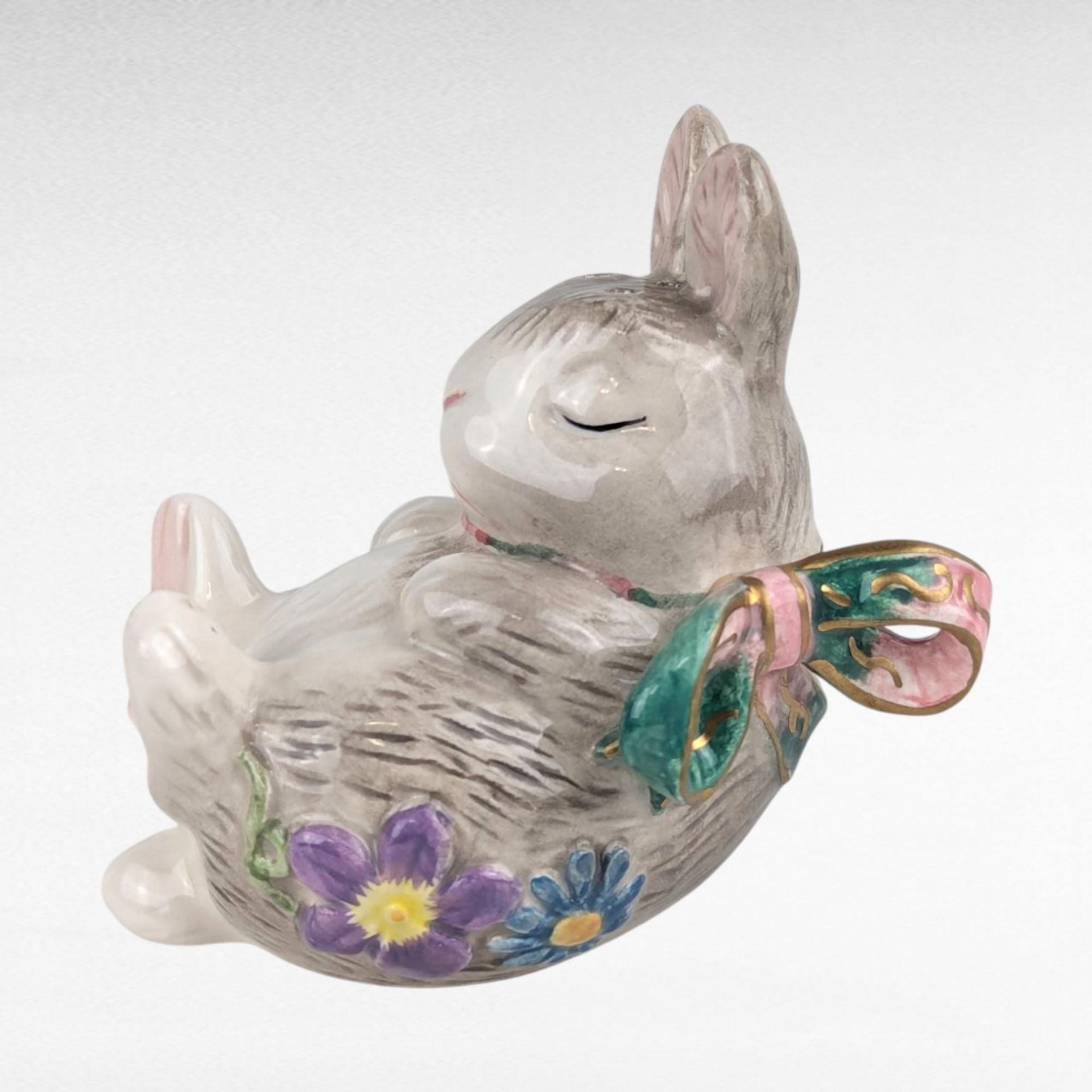 Vintage Fitz and Floyd Woodland Spring Bunny Salt and Pepper Set, Ceramic Rabbit Shakers, Collectible Kitchen Decor, Easter