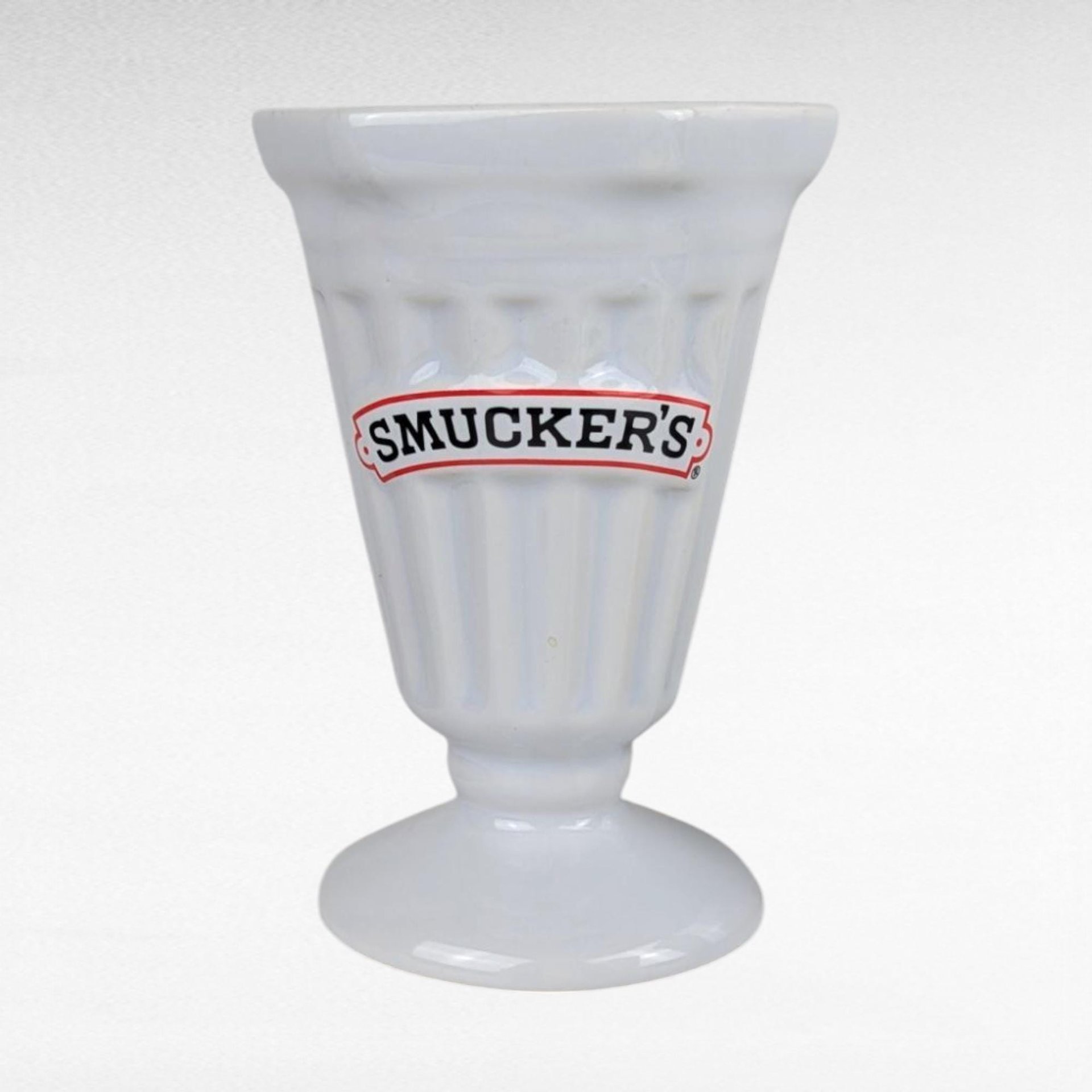 Vintage Smuckers Ceramic Ice Cream Cups, Set of 4, Sundae Dishes, Collectible Kitchenware, Smuckers Memorabilia, Ice Cream Party