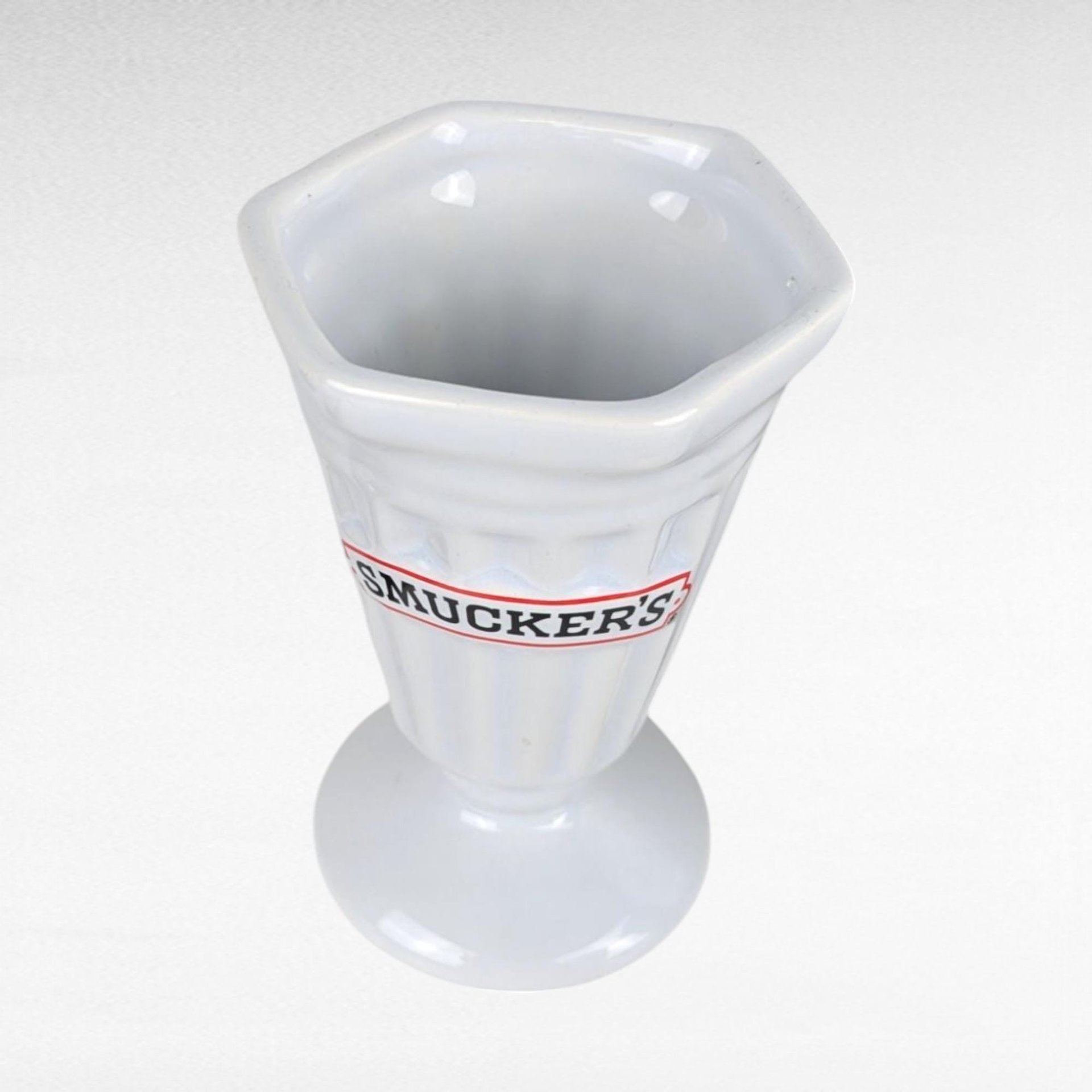 Vintage Smuckers Ceramic Ice Cream Cups, Set of 4, Sundae Dishes, Collectible Kitchenware, Smuckers Memorabilia, Ice Cream Party