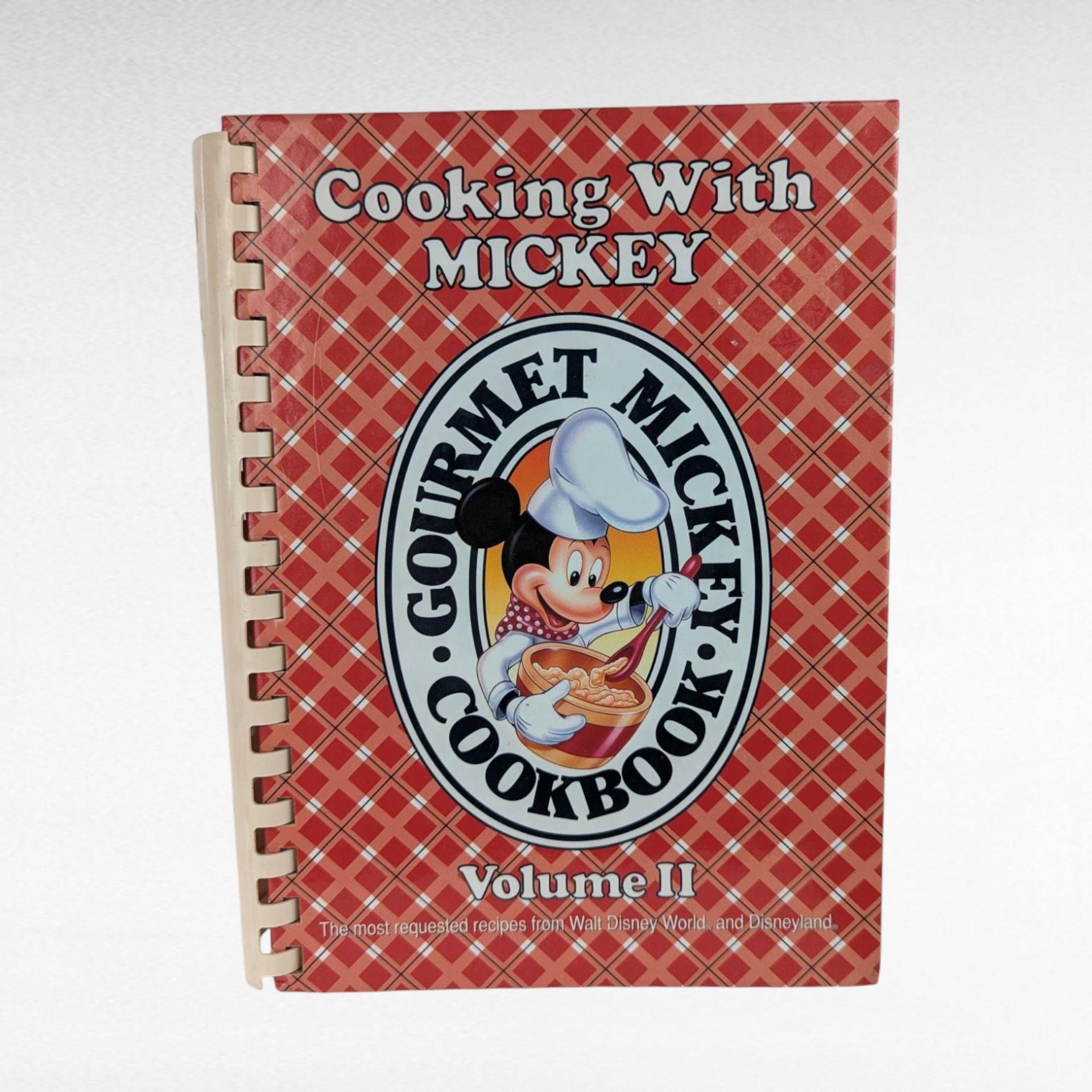Cooking with Mickey Cookbook Pair, Around Our World and Volume 2, Disney Recipe Books, Softcover & Hardcover