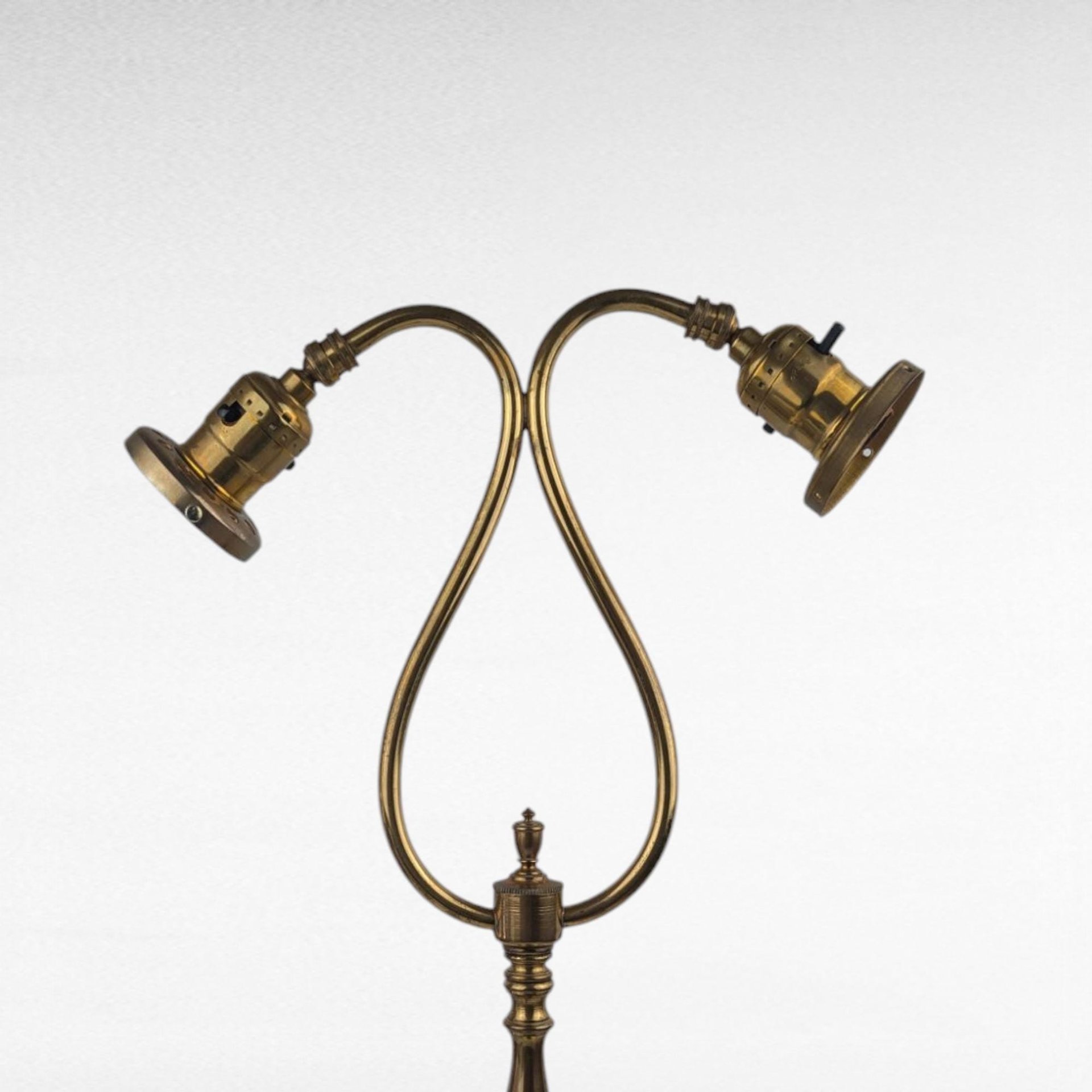 Vintage Double Brass Lamp, Gooseneck Lamp, Table Lamp, Brass Lighting, Two Light Lamp, Desk Lamp, Vintage Lighting, Decorative Lamp