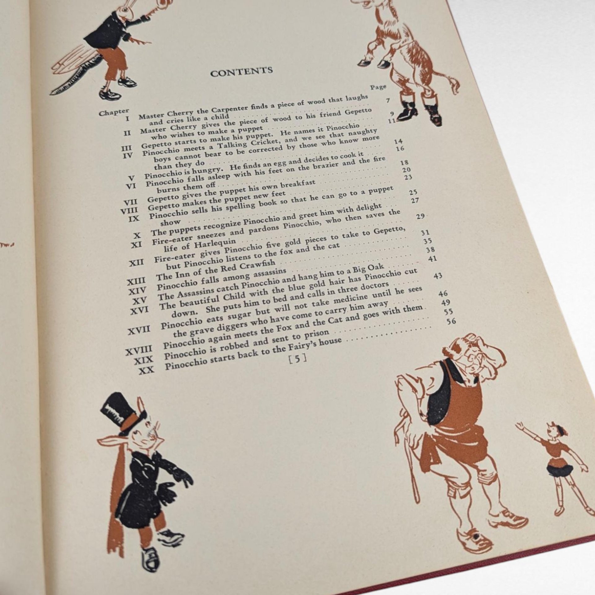 1940 Pinocchio Hardcover Book, C. Collodi, Vintage Children's Literature, Collectible Book, Illustrated Classic, Antique Book