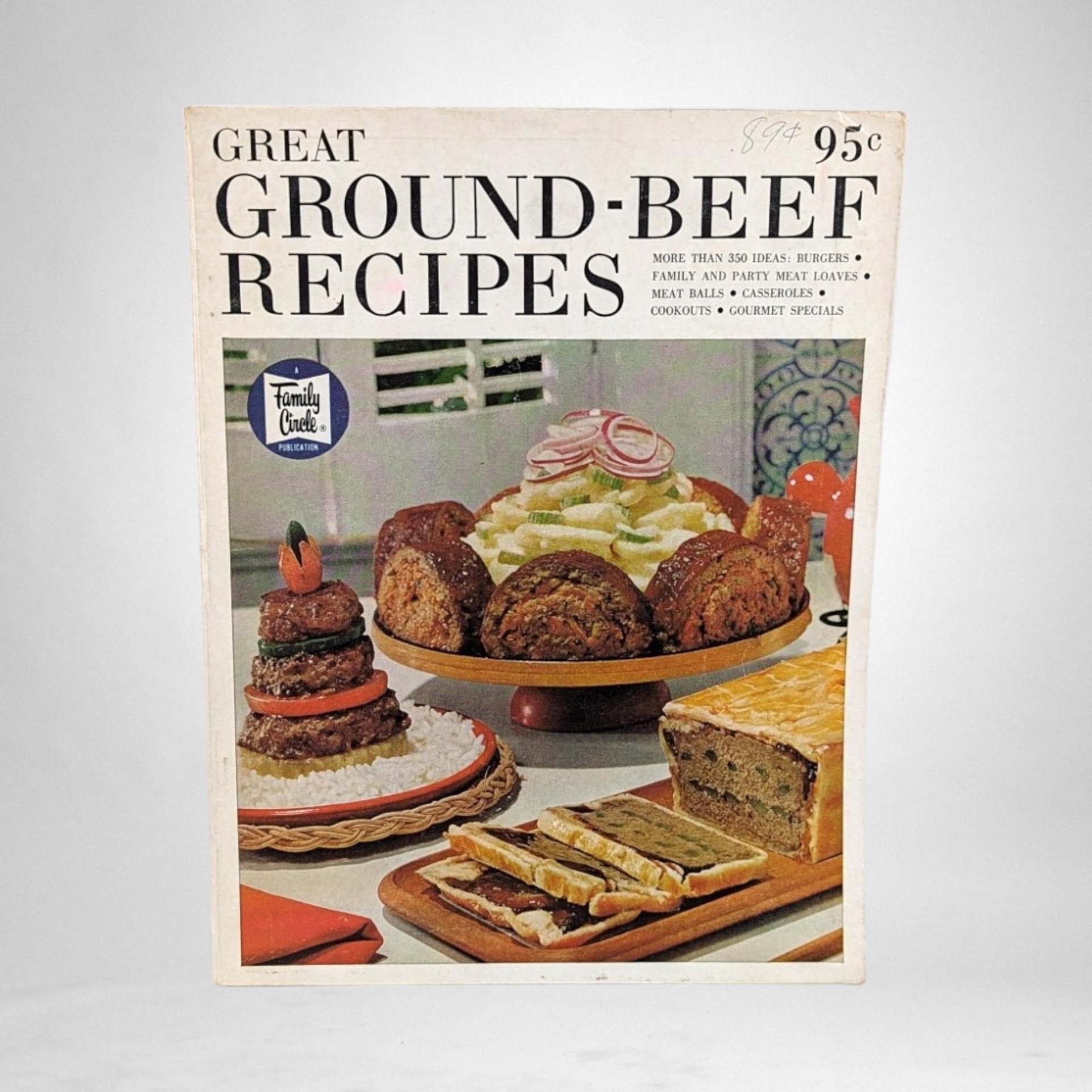 Vintage Family Circle Cookbook Lot, 1960s Ground Beef Recipes, 1972 Illustrated Cooking, 1992 New Tastes, Cookbooks for Home Chefs