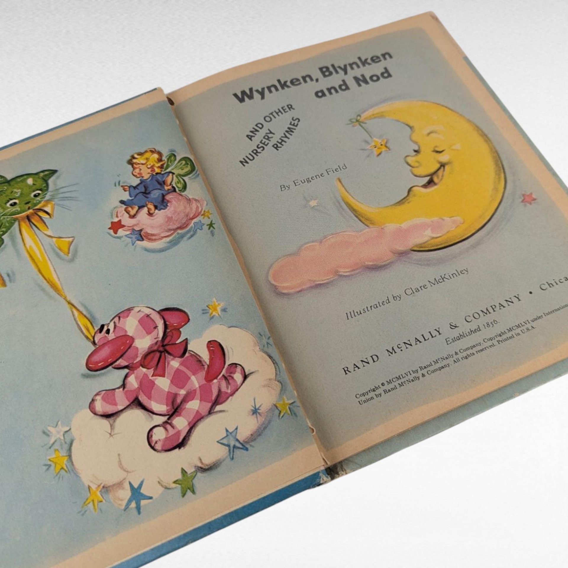 Set of 3 Vintage 1940s Children's Books, Toys, Chip Chip, Wynken Blynken and Nod, Illustrated Hardcovers, Classic Kids Reads
