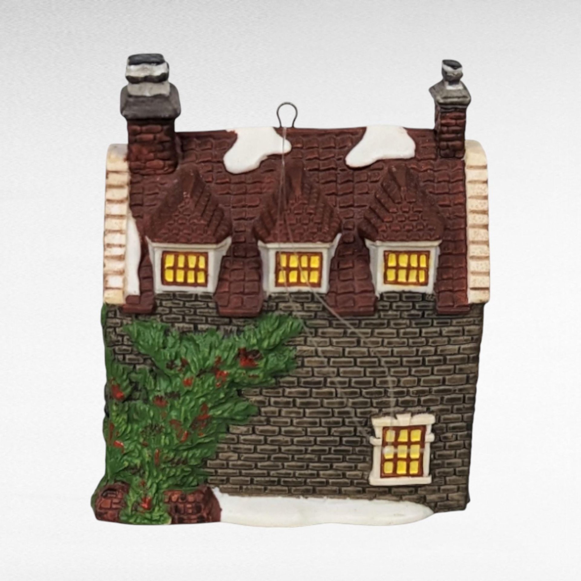 Vintage Department 56 House Ornaments, Santa's Workshop, Sir Falstaff Inn, Dedlock Arms, 1990s Christmas Decor