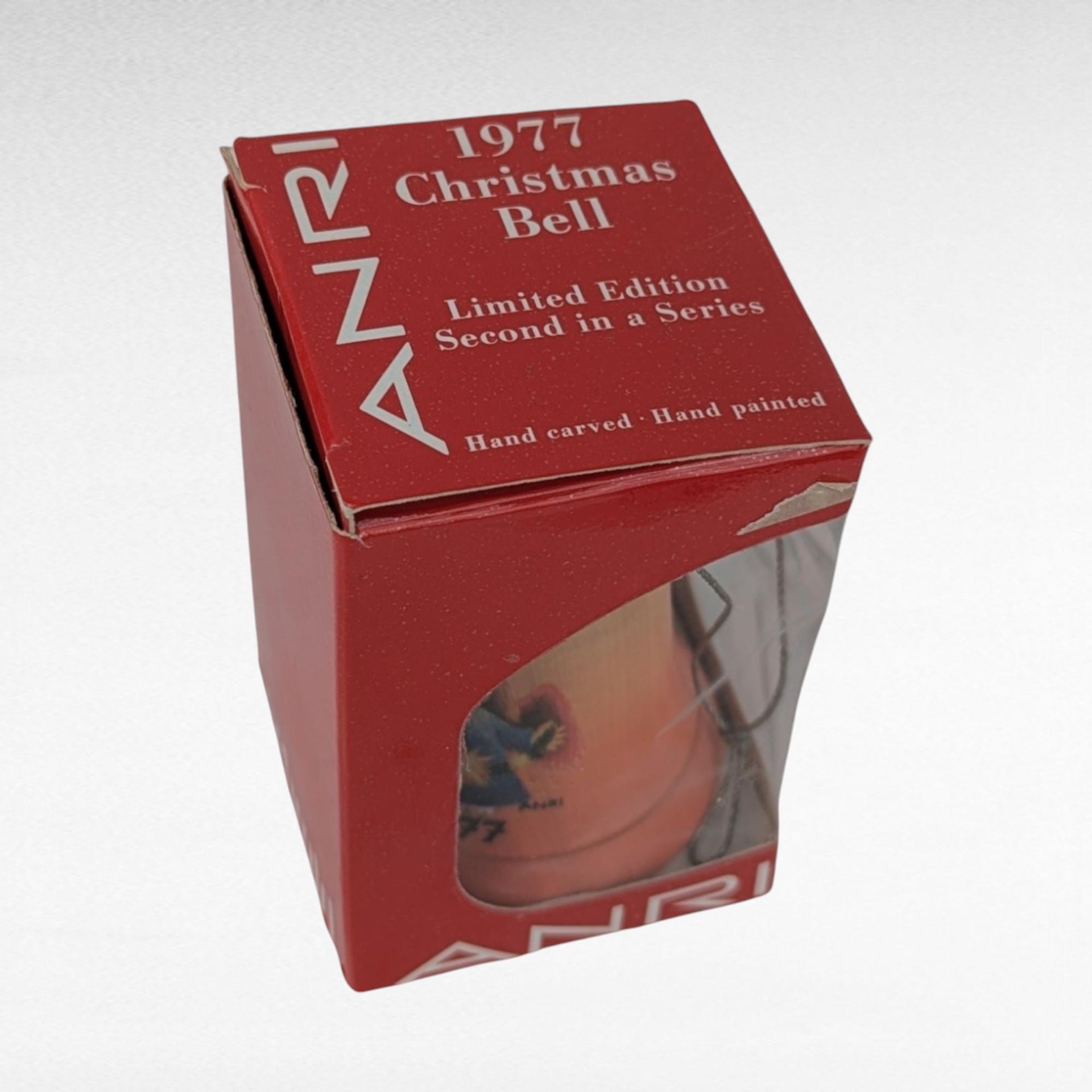 Vintage Anri Christmas Lot: 1989 Ornament, 1977 Bell, 1982 Annual Bell - Hand-Carved Collectibles