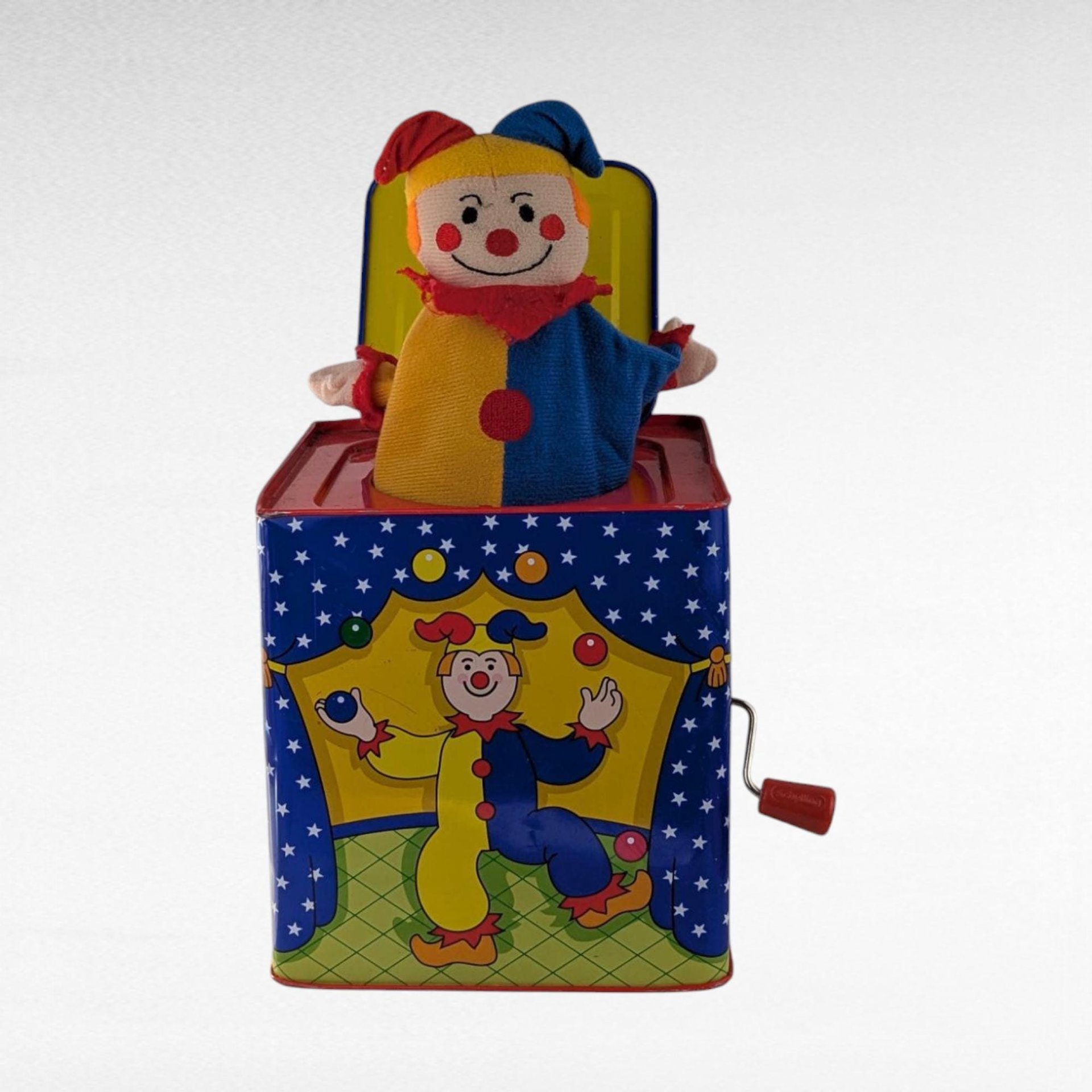 1997 Schylling Jack in the Box Clown, 5.5" Vintage Toy, Working Music Box, Classic Clown Gift, Nostalgic Toy Decor