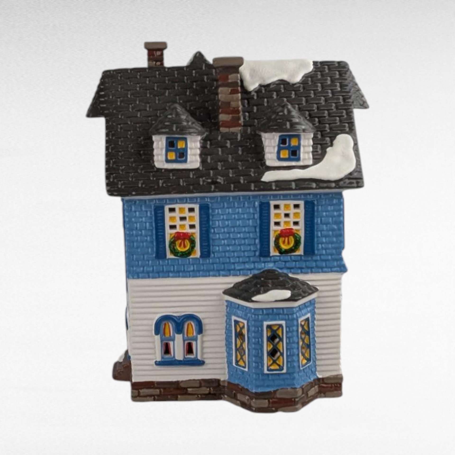 1996 Dept 56 Shingle Victorian House, Snow Village Collectible, Lighted Christmas Village Display, Holiday Home Decor Gift