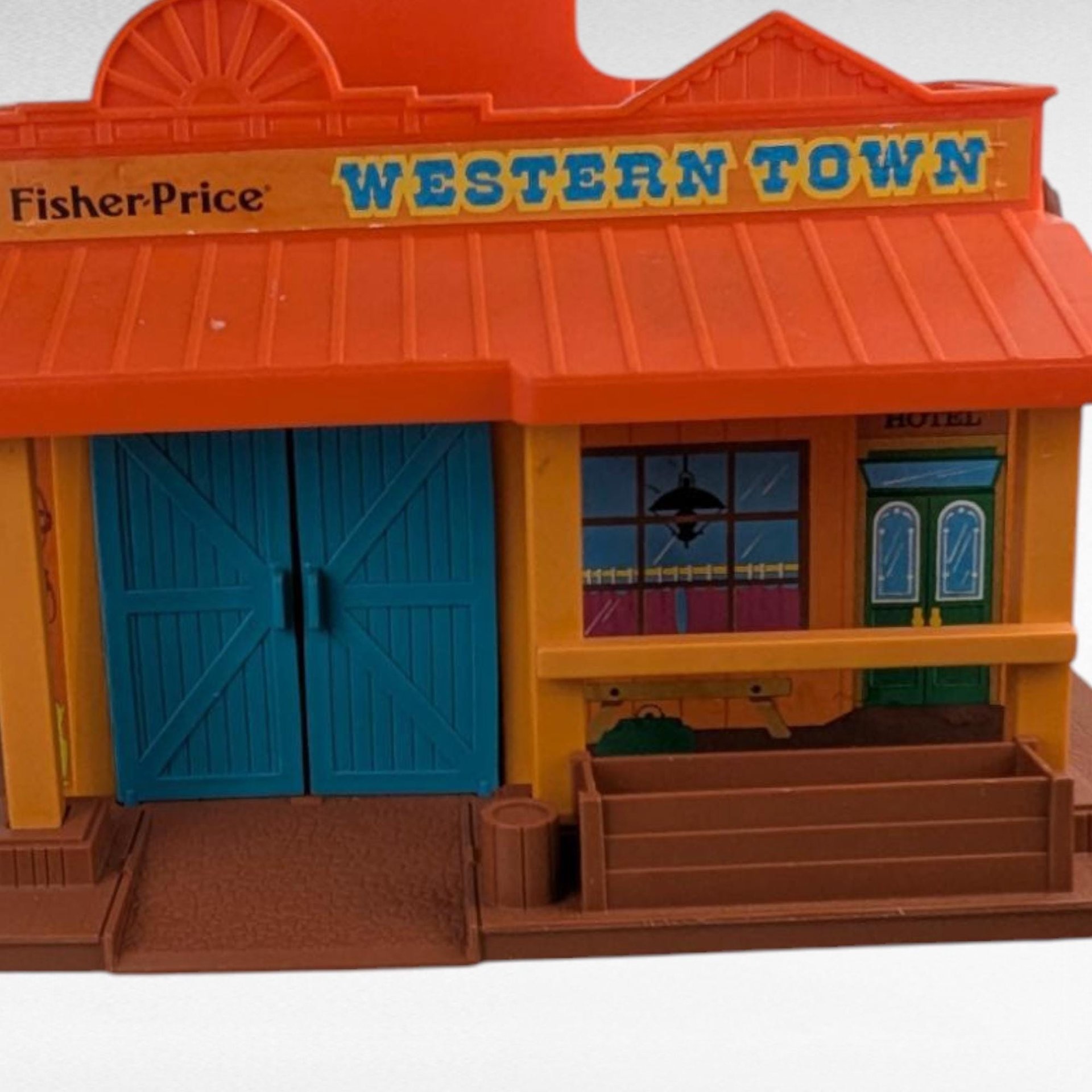 1982 Fisher Price Western Town Building, Vintage Toy Playset Structure, Collectible Toy Town, Imaginative Play Gift
