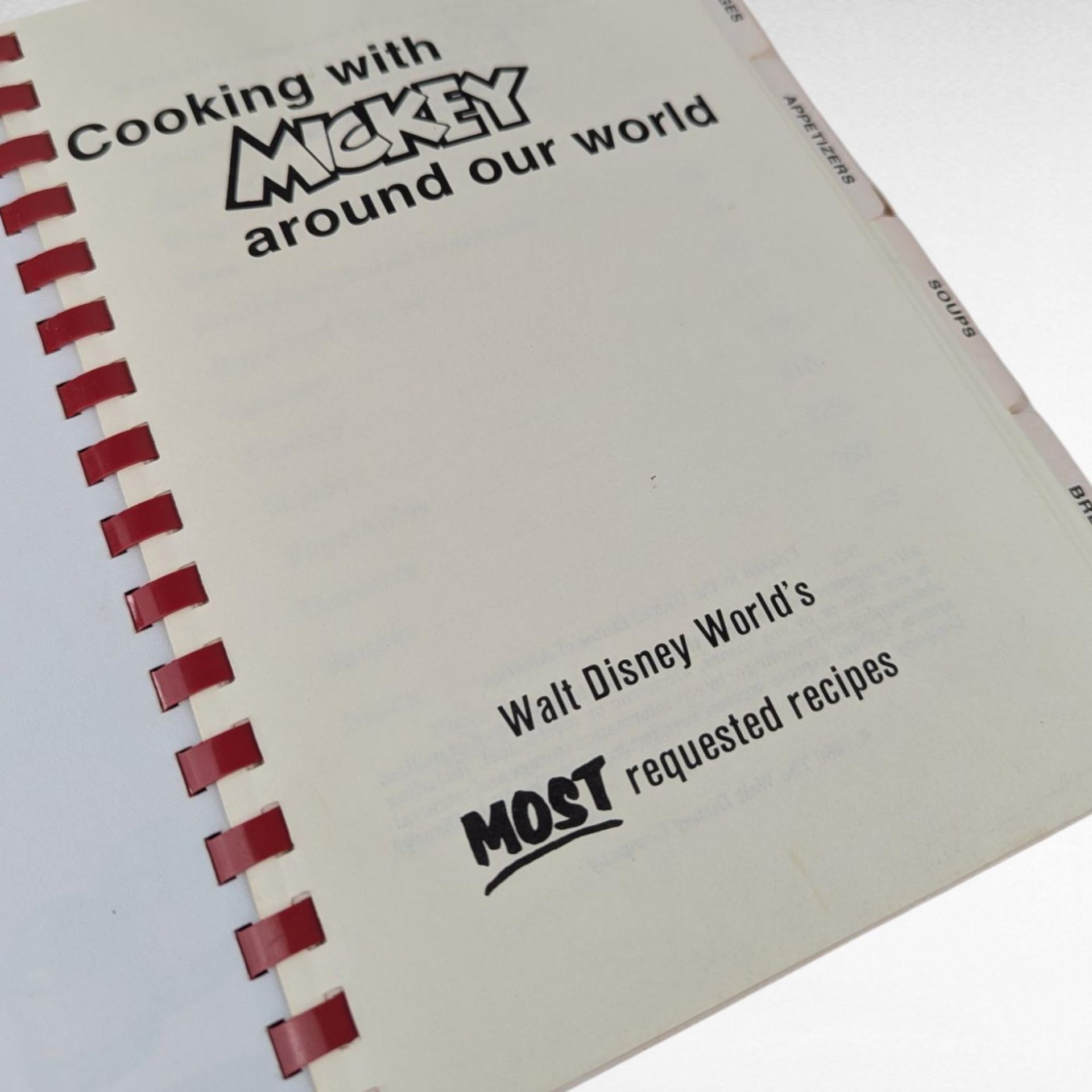 Cooking with Mickey Cookbook Pair, Around Our World and Volume 2, Disney Recipe Books, Softcover & Hardcover