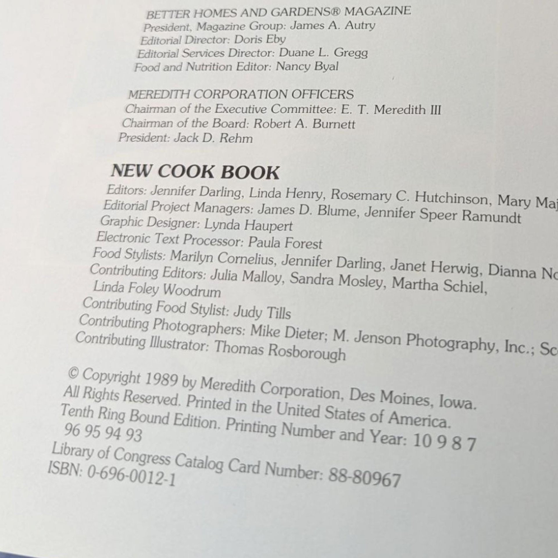 1989 Better Homes and Gardens New Cookbook, Hardcover, Ring Binder, Classic Recipes, Beginner Cook Gift