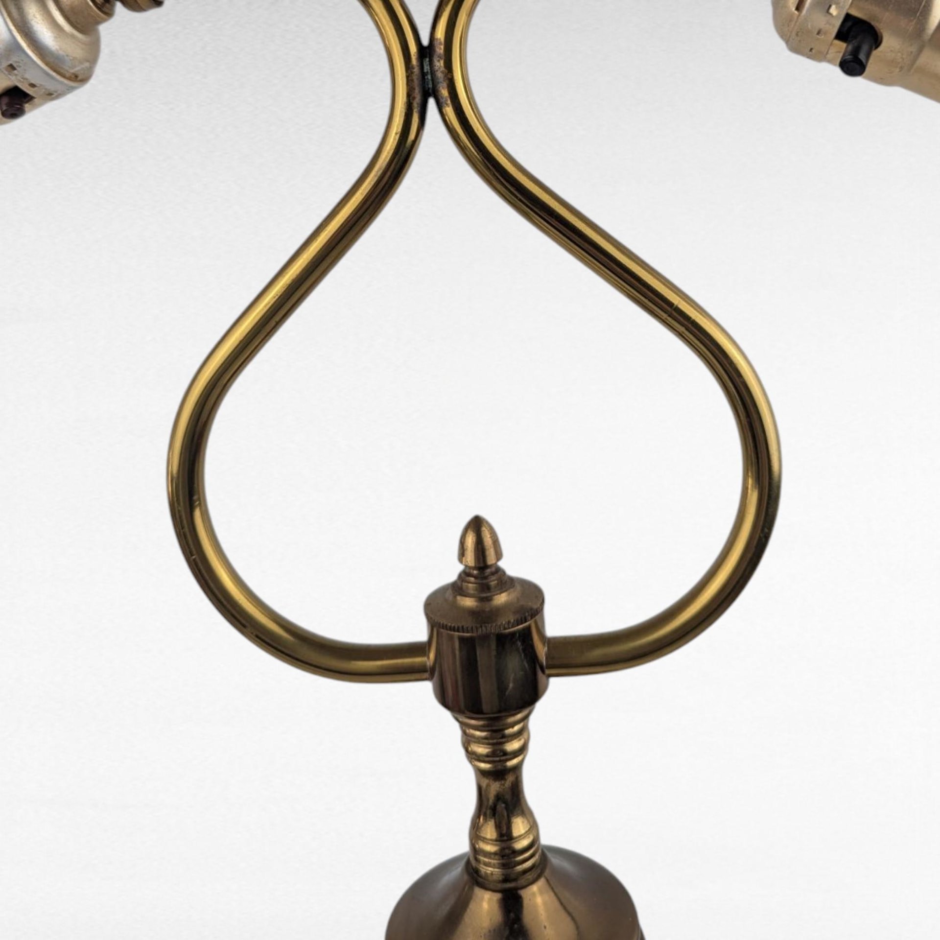 Vintage Double Brass Table Lamp, 16 Inch Height, Dual Light Desk Lamp, Antique Style Lighting, Unique Home Decor, Gift for Reader
