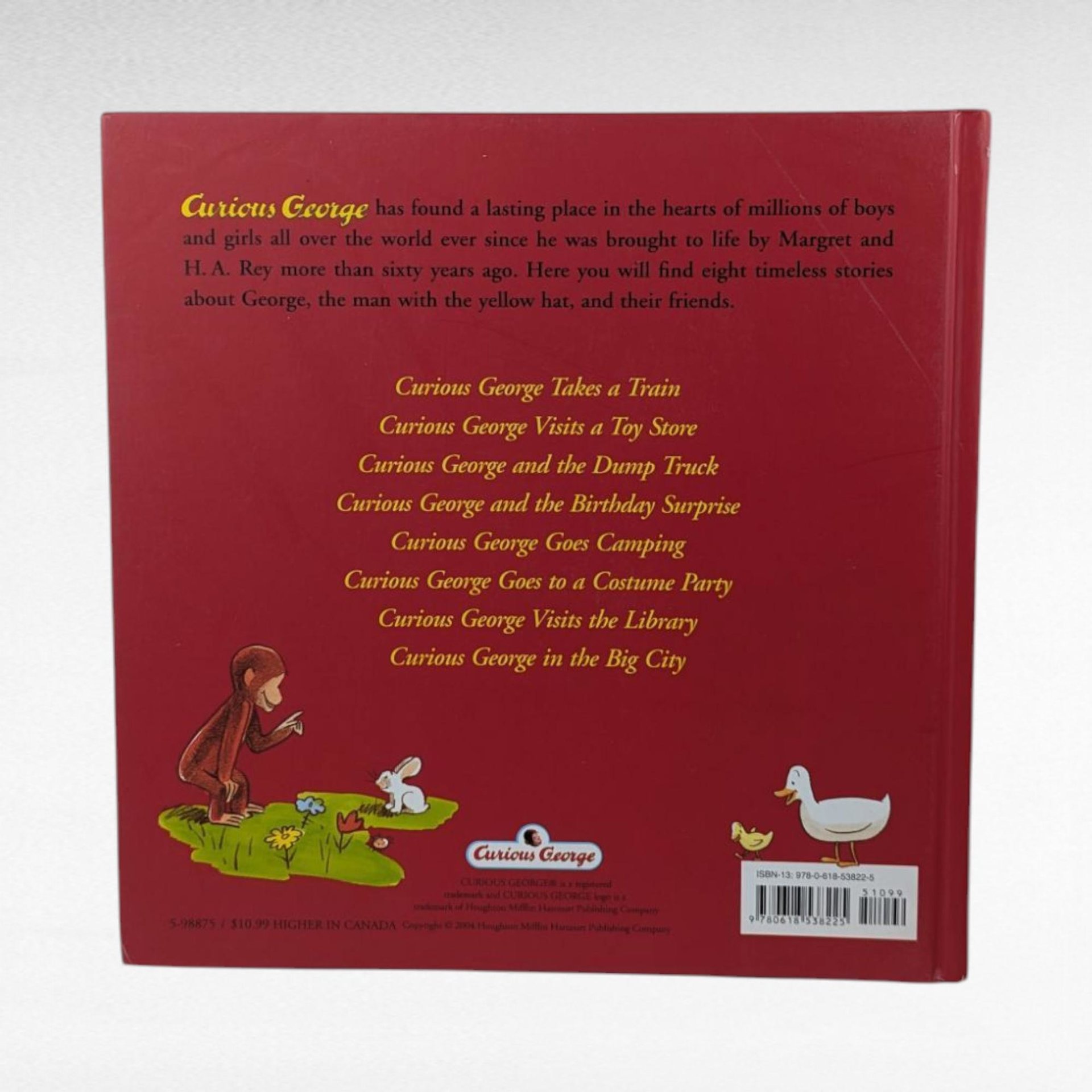 Vintage 2004 Curious George Treasury Hardcover 8 Stories Margret H.A. Rey Illustrated Children's Book Gift for Kids