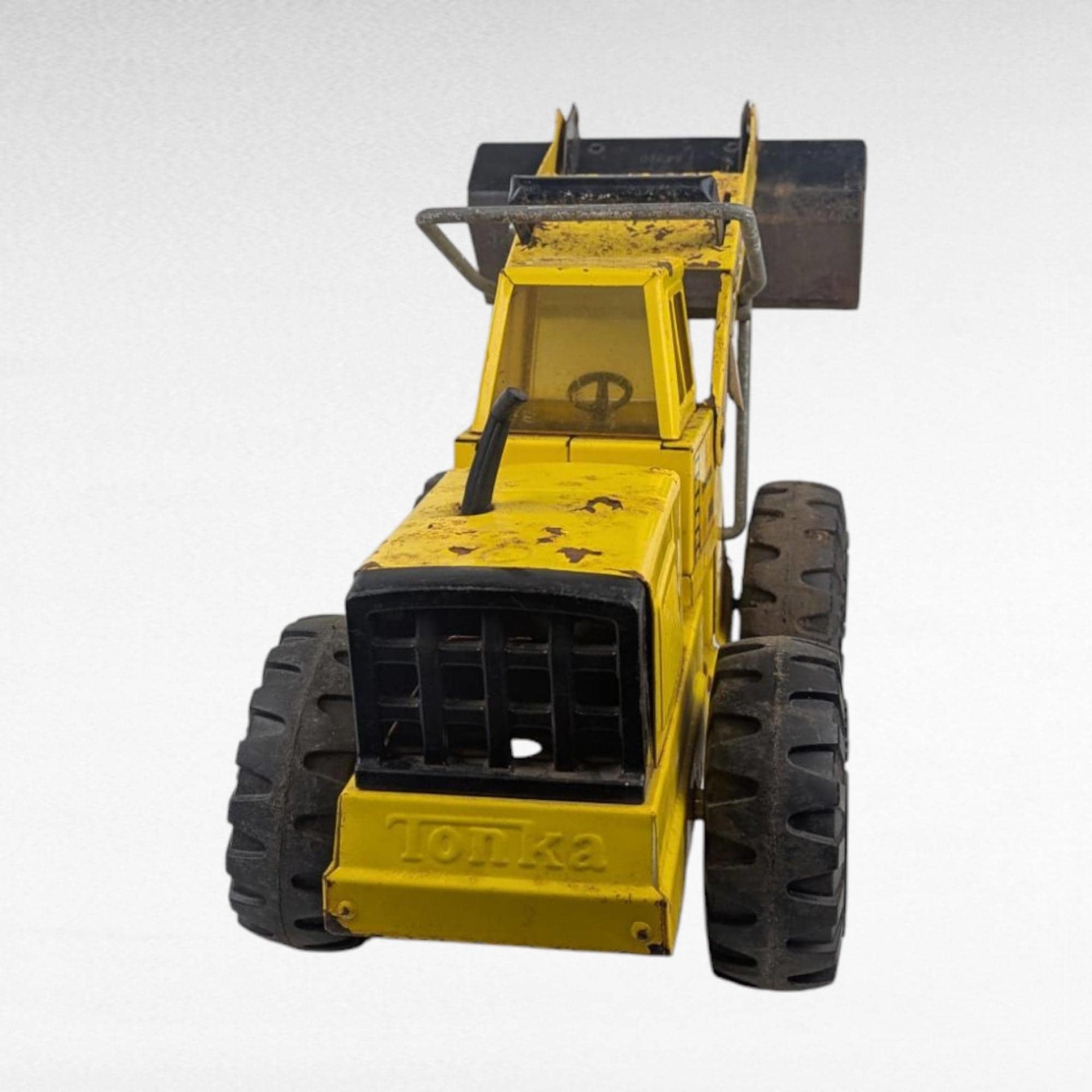 Vintage Yellow Tonka Turbo Diesel Front End Loader Toy, Classic Construction Vehicle, Collector Display, Kids Pretend Play