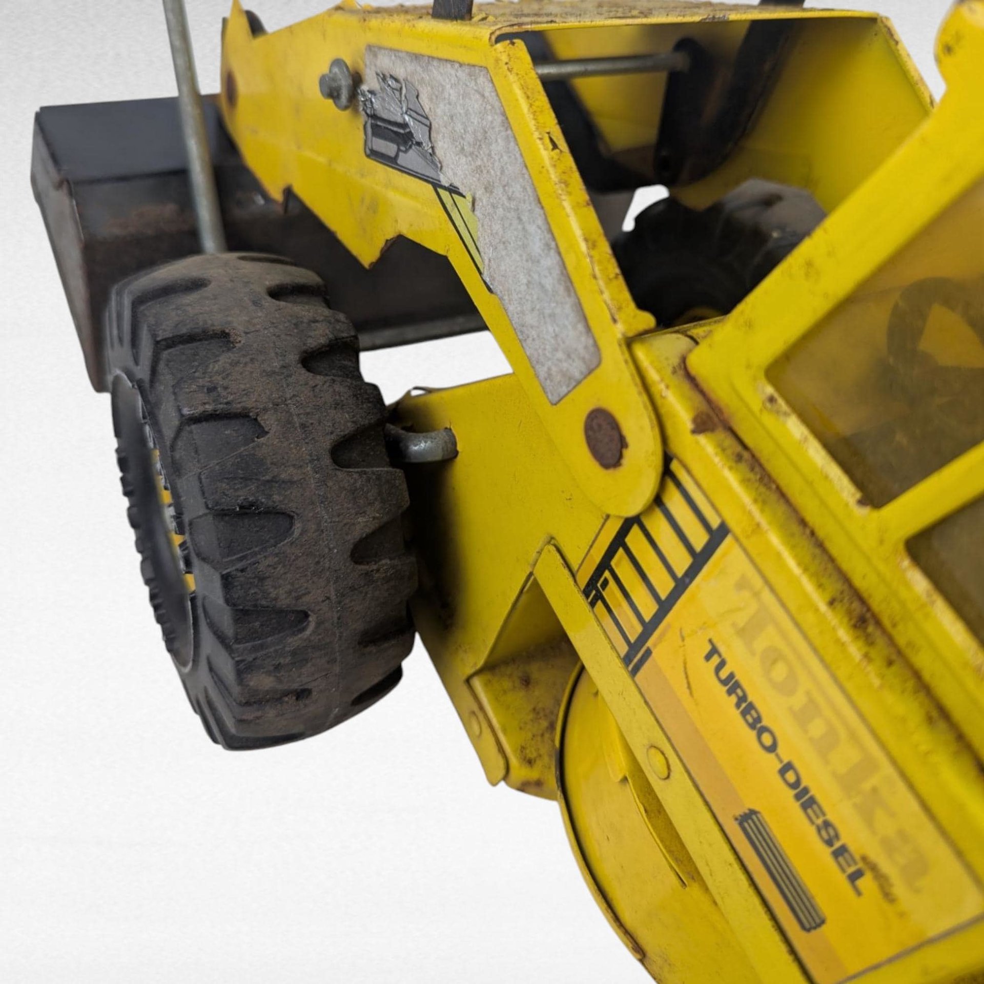 Vintage Yellow Tonka Turbo Diesel Front End Loader Toy, Classic Construction Vehicle, Collector Display, Kids Pretend Play