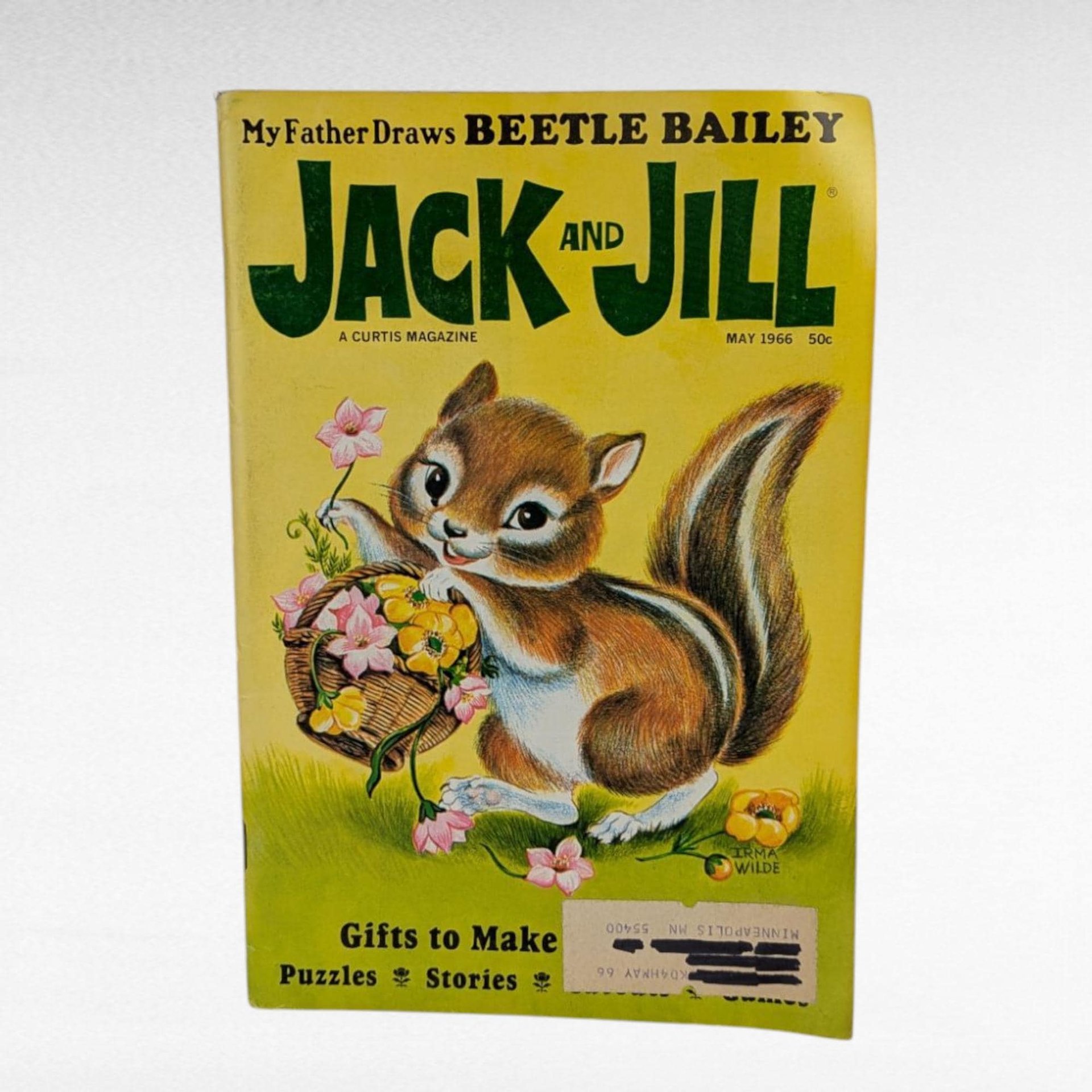 May 1966 Jack and Jill Magazine, Vintage Children's Magazine, Collectible Kids Literature, Chipmunk Cover Art