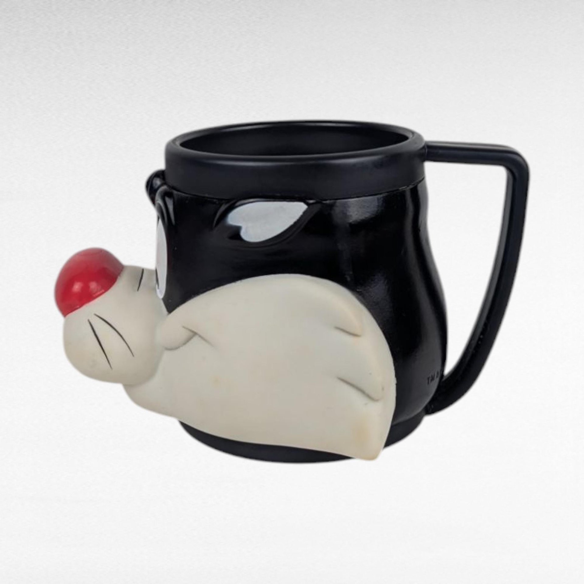 Vintage 1992 Looney Tunes Sylvester Mug Plastic Handle Cartoon Character Cup Warner Bros Gift for Animation Fans