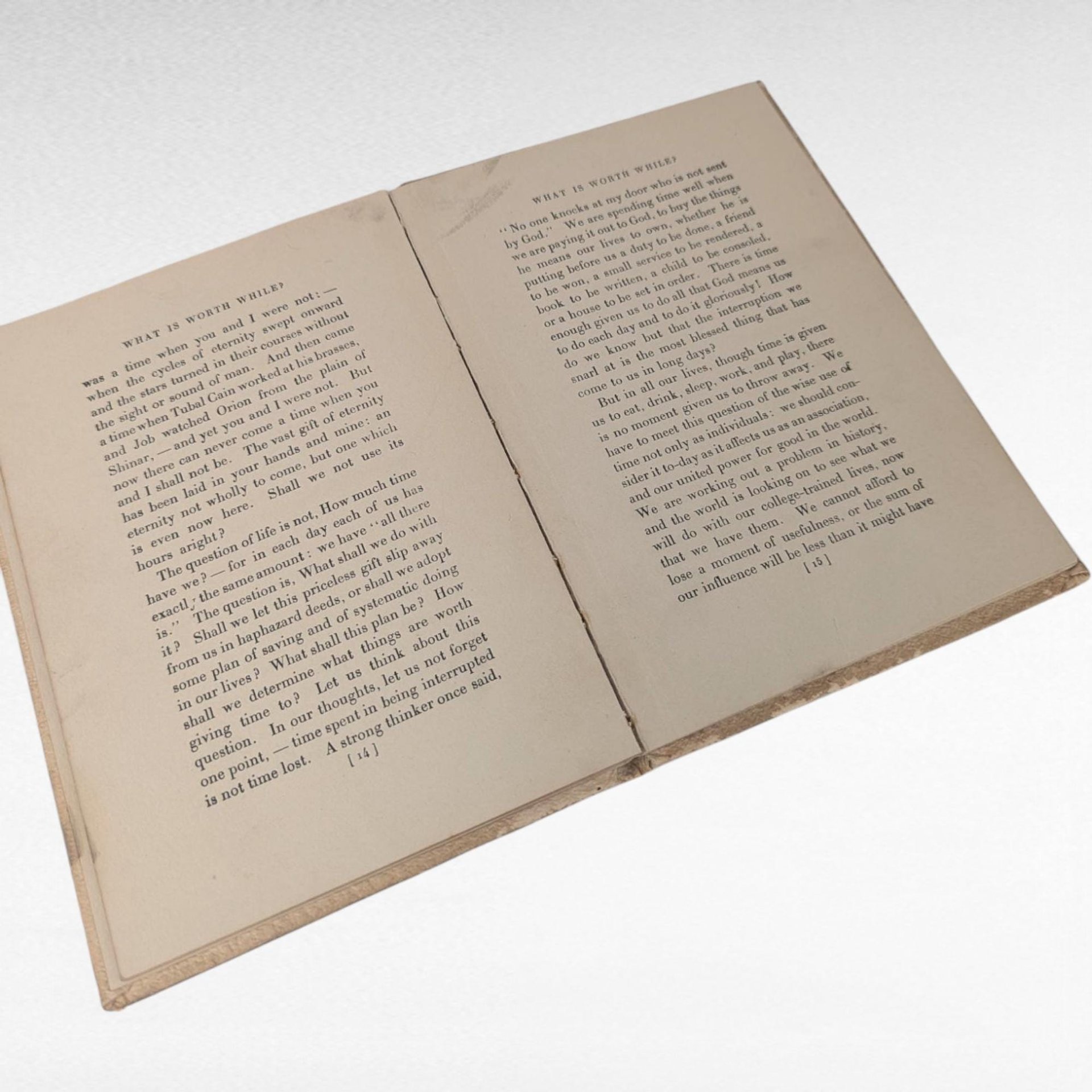 1920s Inspirational Book What is Worth While Anna Robertson Brown, Antique Softcover, Gift for Reader, Vintage Ephemera