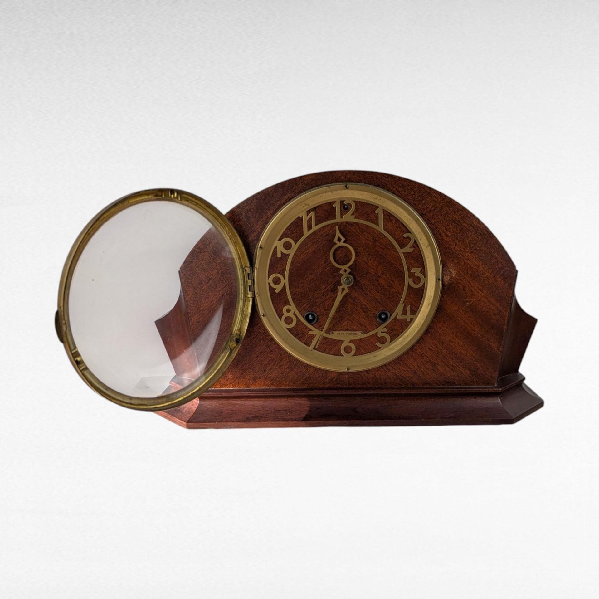 Vintage Seth Thomas Mantel Clock, Wood Case Console Clock, Untested Vintage Clock with Key, Home Decor