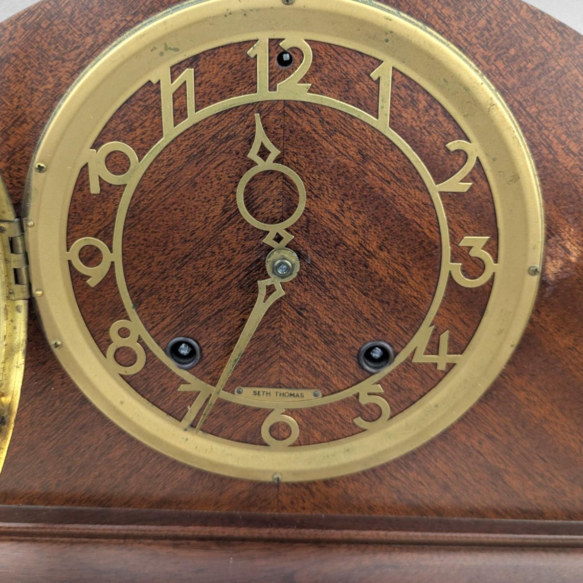 Vintage Seth Thomas Mantel Clock, Wood Case Console Clock, Untested Vintage Clock with Key, Home Decor