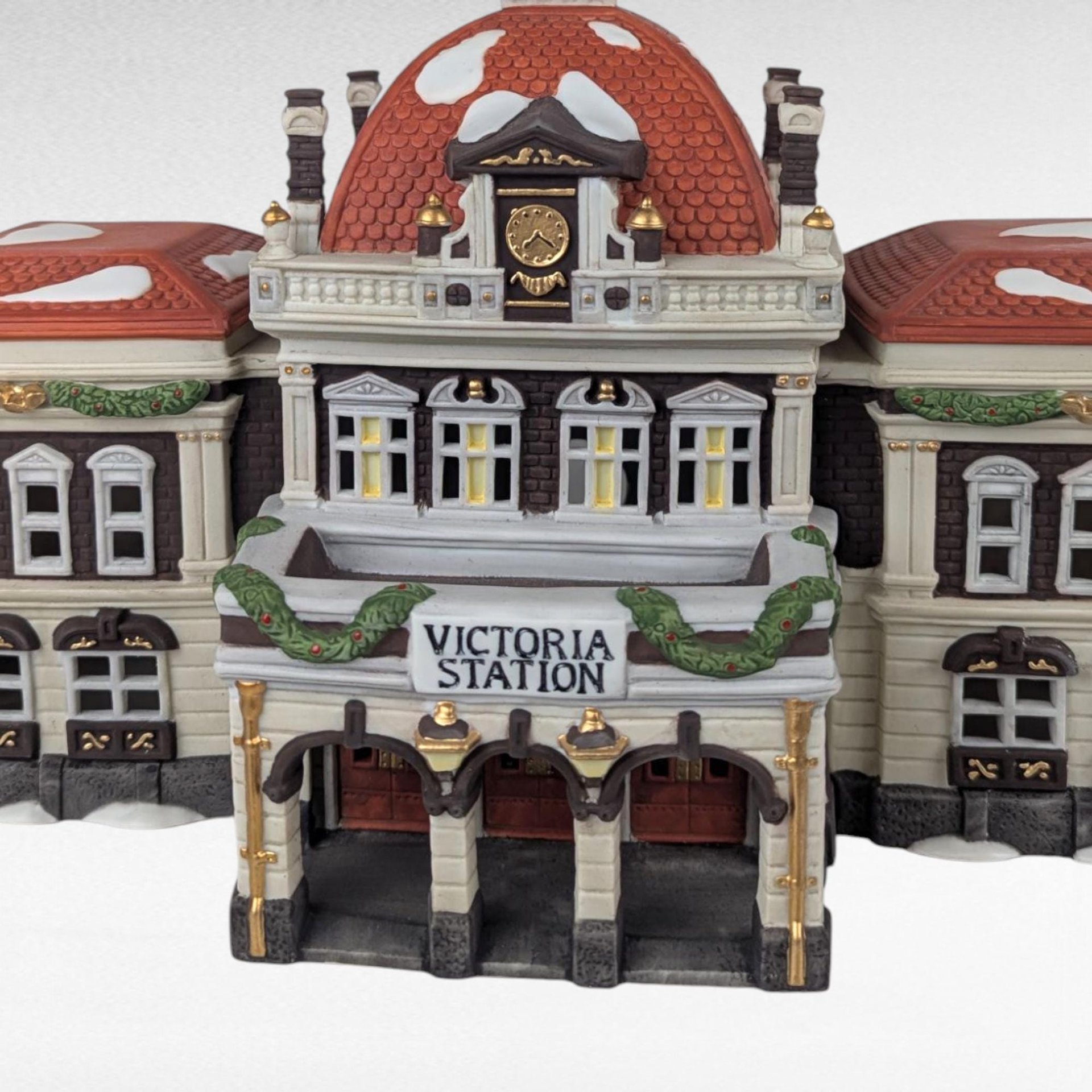 1989 Dept 56 Victoria Station, Dickens Village Building, Lit Christmas Village Display, Holiday Decor, Collectible Building