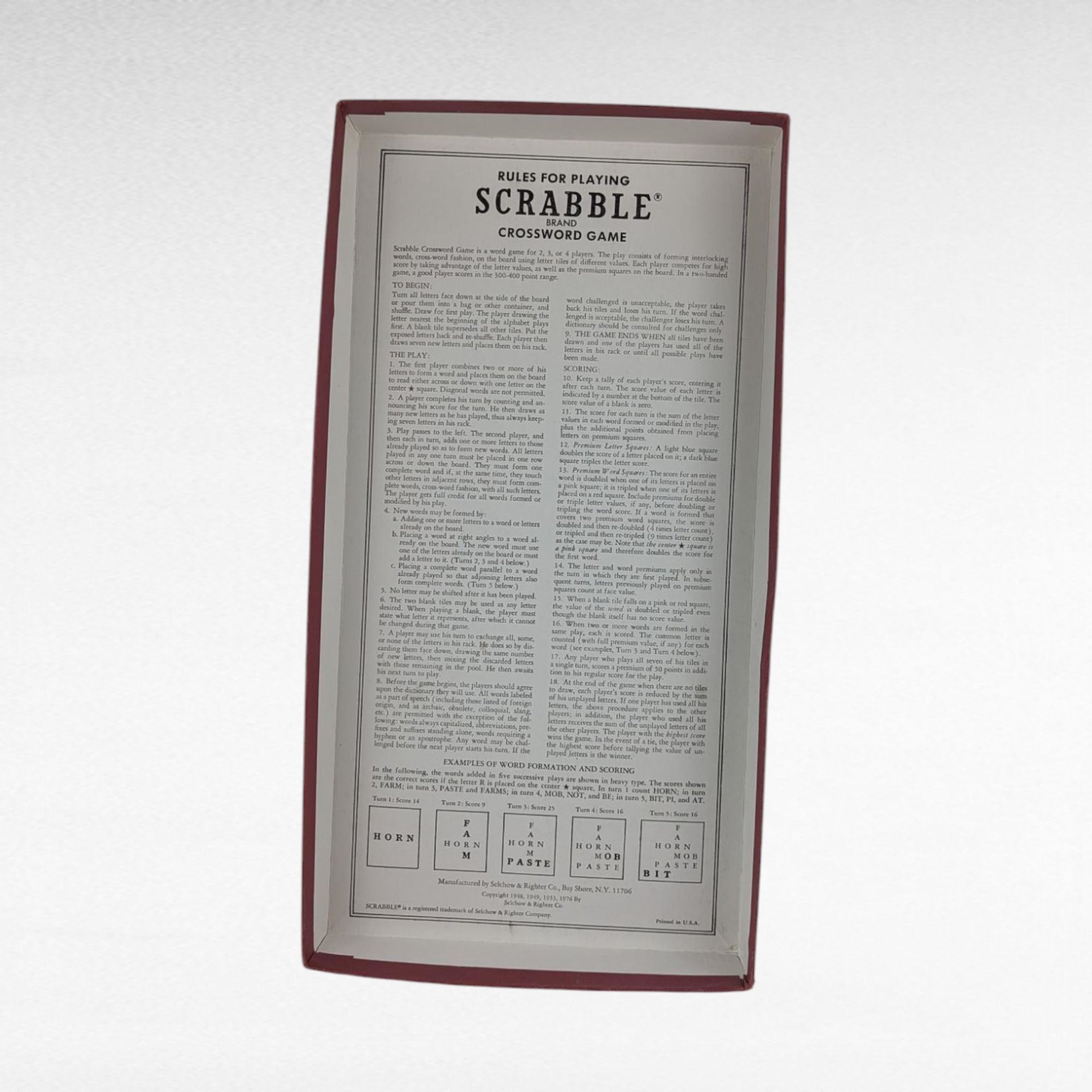 1976 Scrabble Game, Selchow & Righter, Complete Vintage Word Game, Family Game Night, Literary Gift