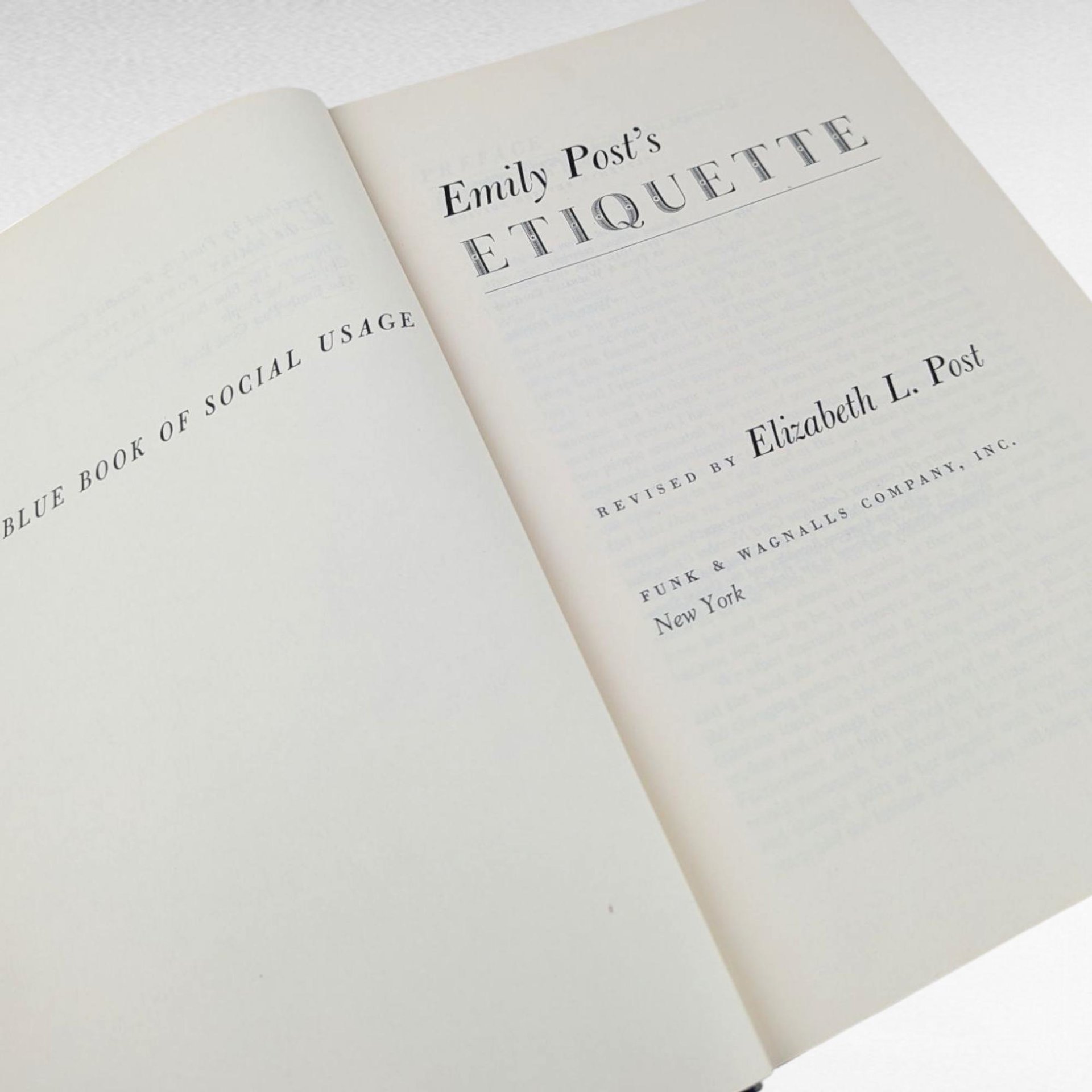Vintage 1960 Emily Post's Etiquette Book, Revised Edition, Blue Book of Social Usage, Manners Guide, Gift for Hostess