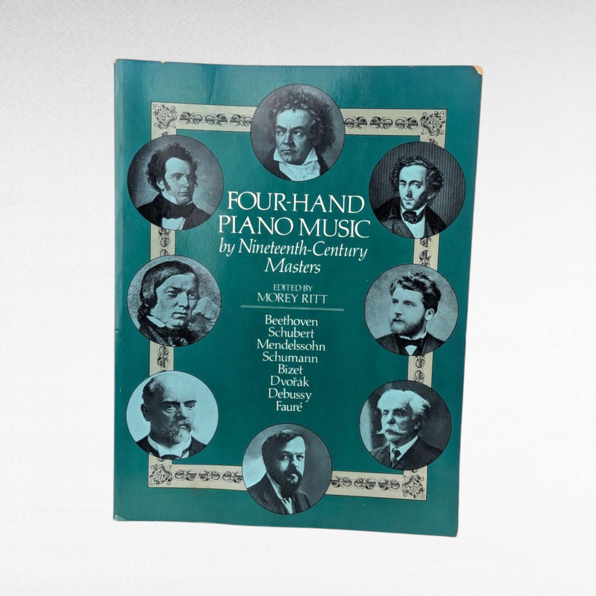 1979 Four-Hand Piano Music Book, 19th Century Composers, Vintage Sheet Music Collection, Gift for Pianist