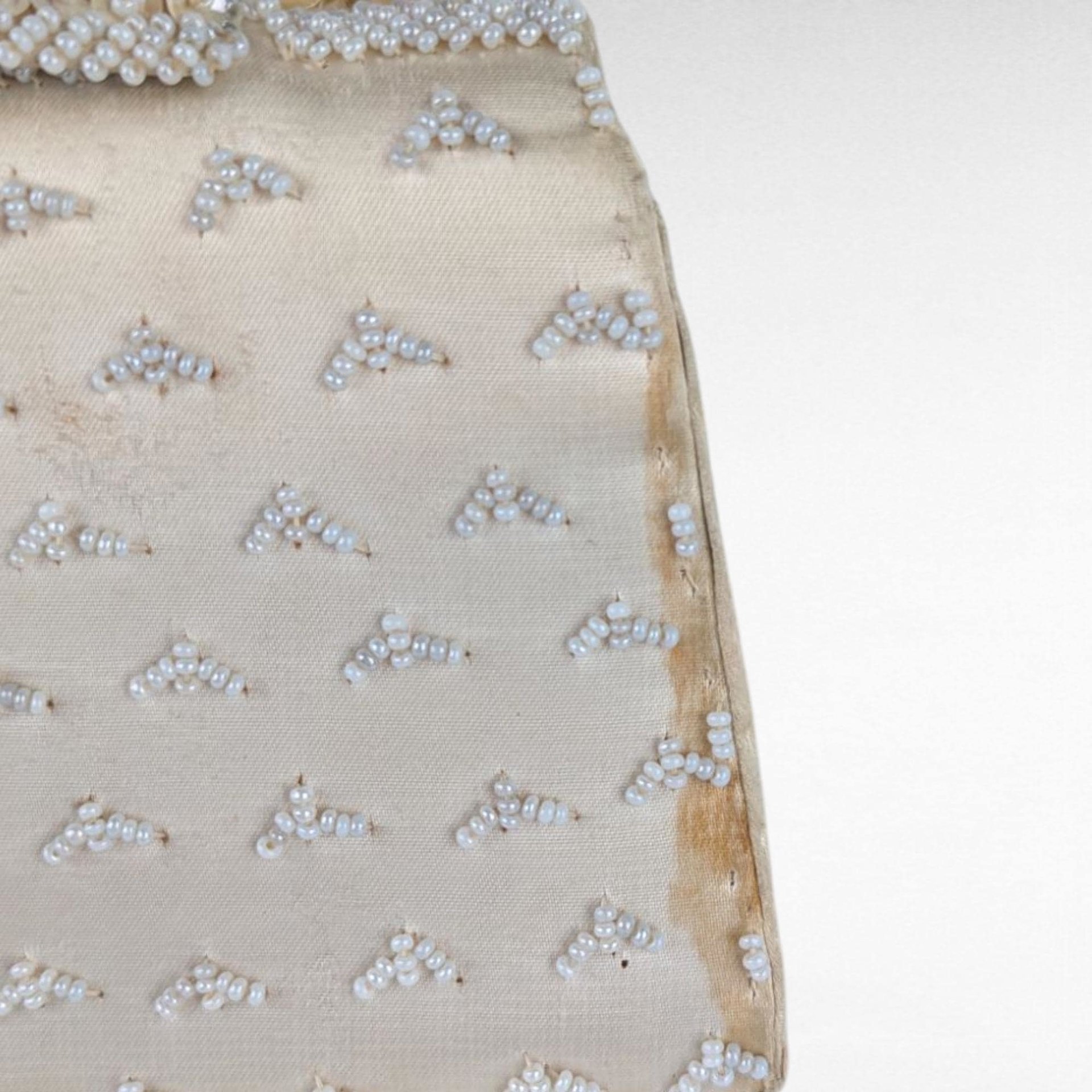 Vintage Cream Beaded Handbag - Handmade Hong Kong - Small Purse - Evening Bag - Clutch - Gift for Her