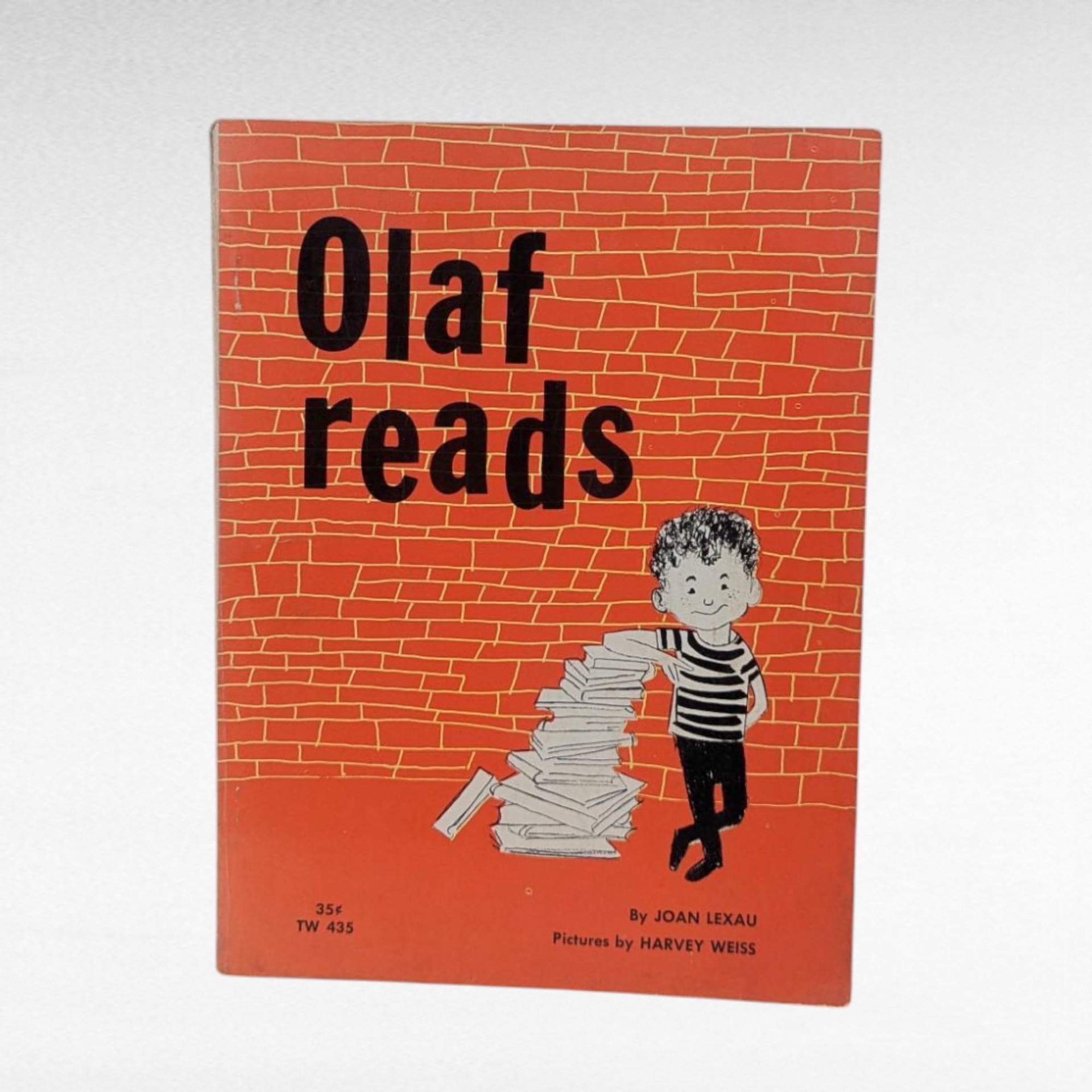 1961 Olaf Reads, Joan Lexau, Vintage Children's Book, Illustrated Softcover, Gift for Early Readers