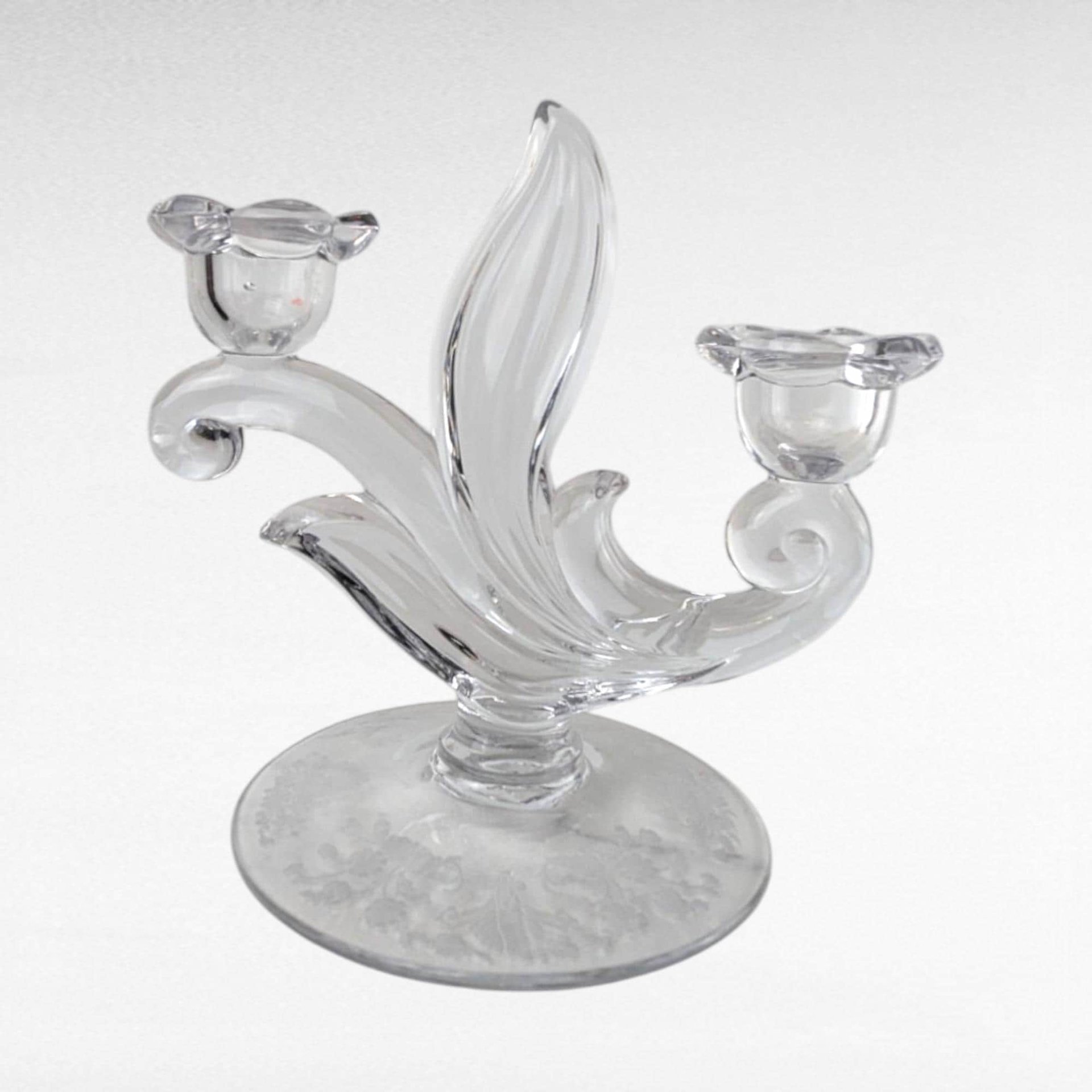 Vintage Duncan Miller First Love Double Candlesticks, Floral Decor, Elegant Table Lighting, Gift